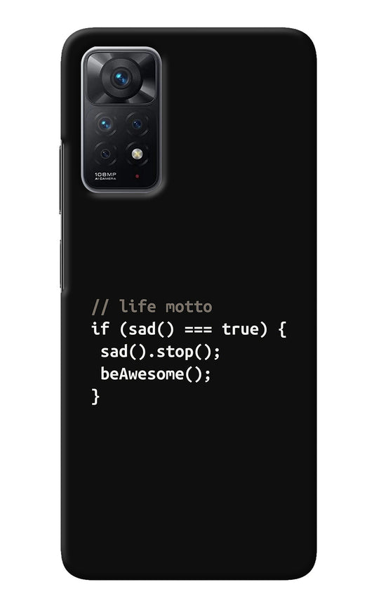 Life Motto Code Redmi Note 11 Pro Back Cover