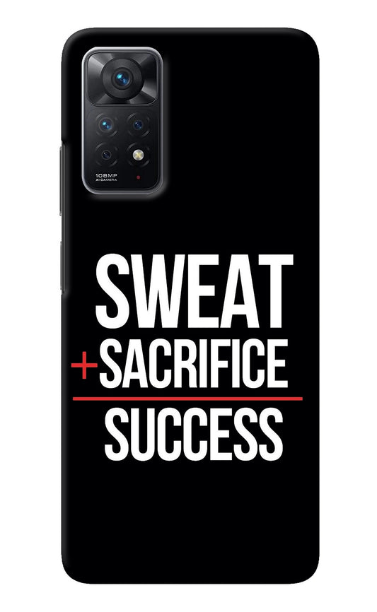 Sweat Sacrifice Success Redmi Note 11 Pro Back Cover