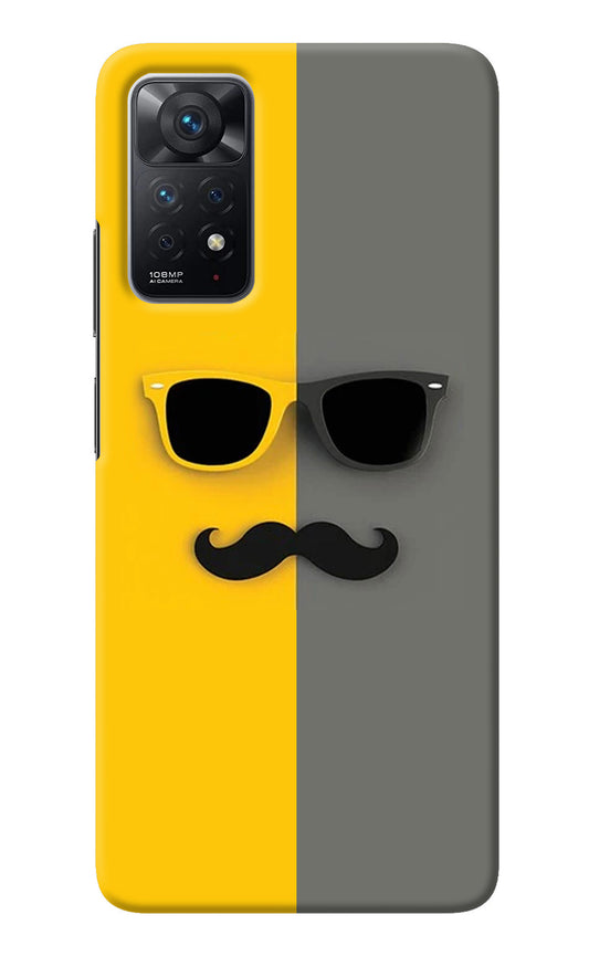 Sunglasses with Mustache Redmi Note 11 Pro Back Cover