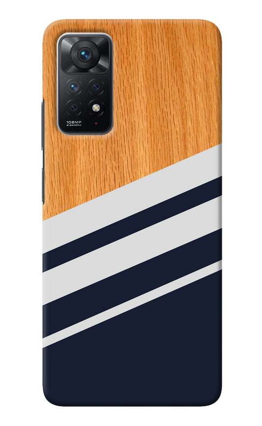 Blue and white wooden Redmi Note 11 Pro Back Cover