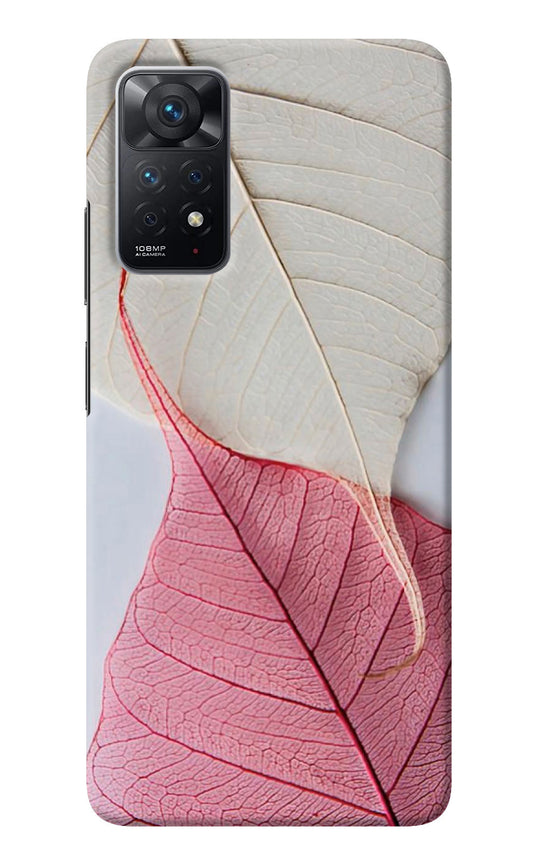 White Pink Leaf Redmi Note 11 Pro Back Cover