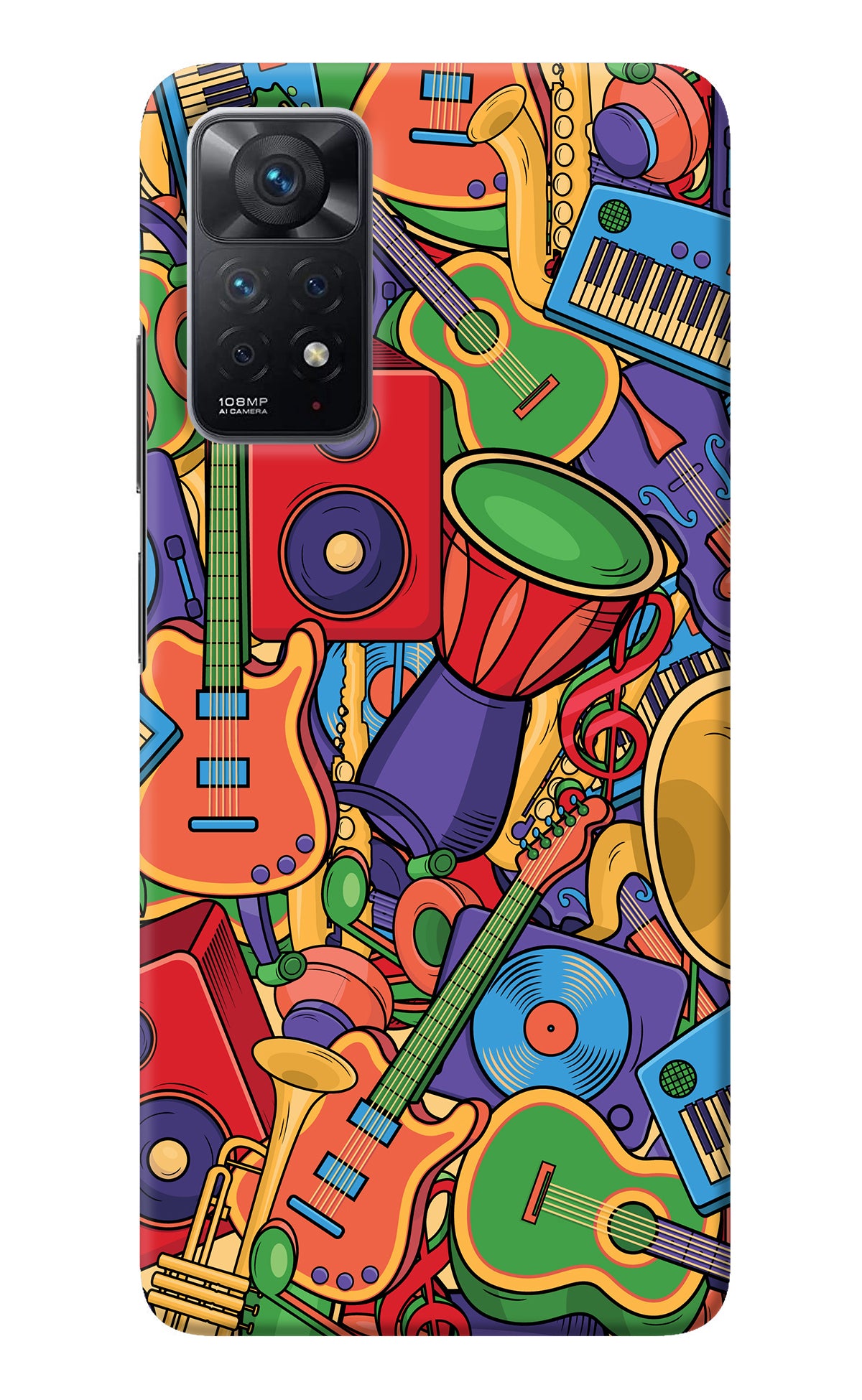 Music Instrument Doodle Redmi Note 11 Pro Back Cover