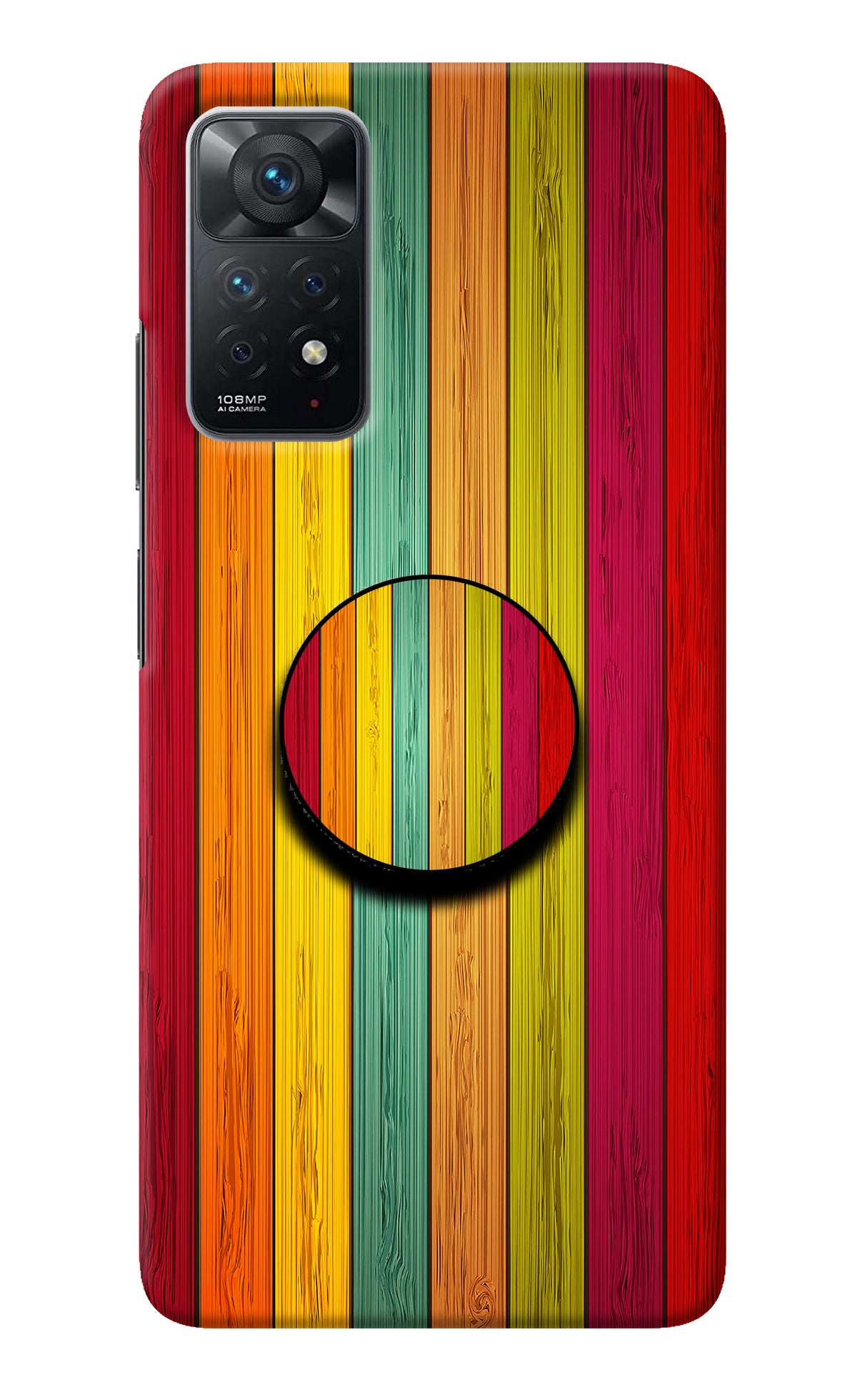 Multicolor Wooden Redmi Note 11 Pro Pop Case