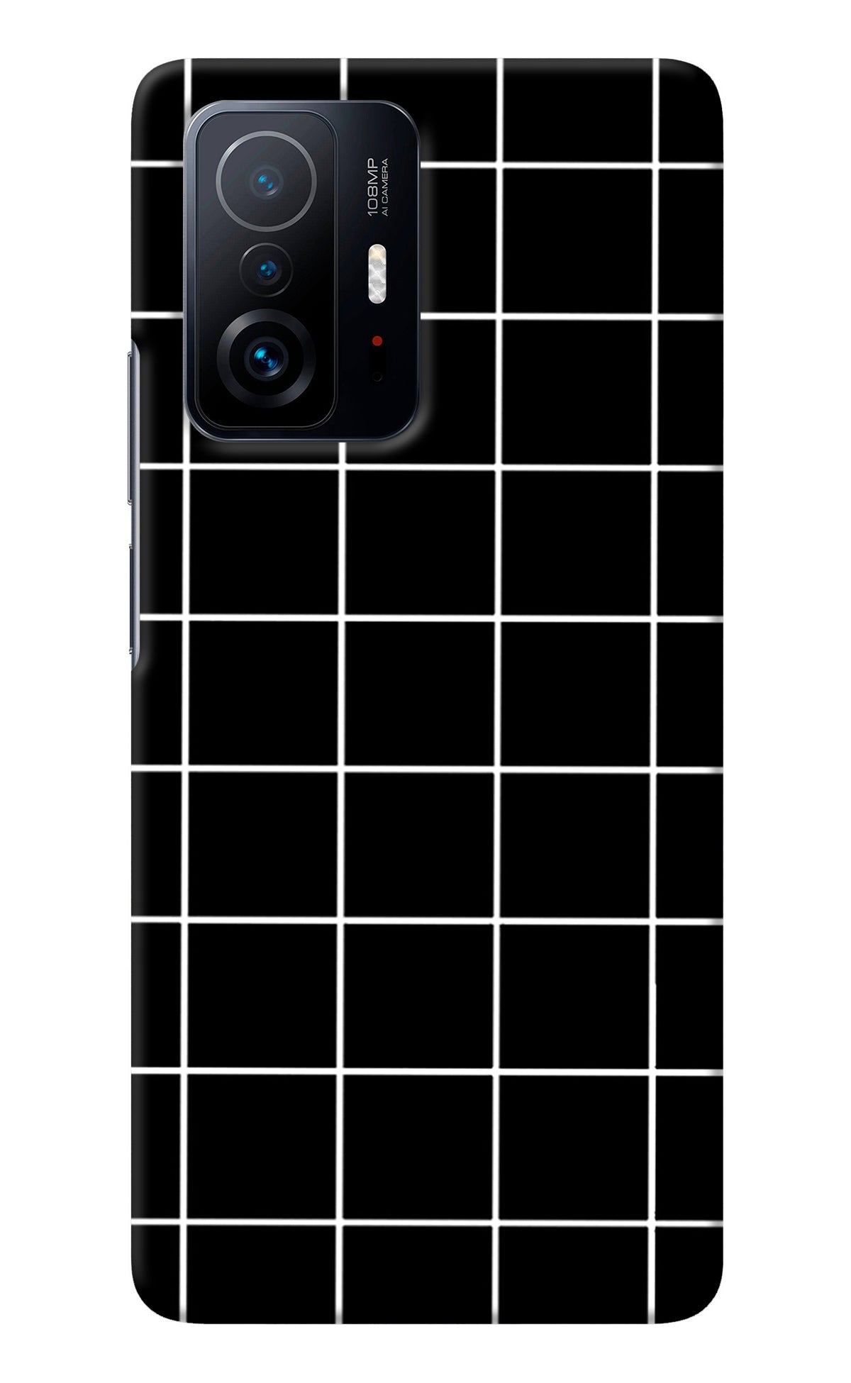 White Grid Mi 11T Pro 5G Back Cover