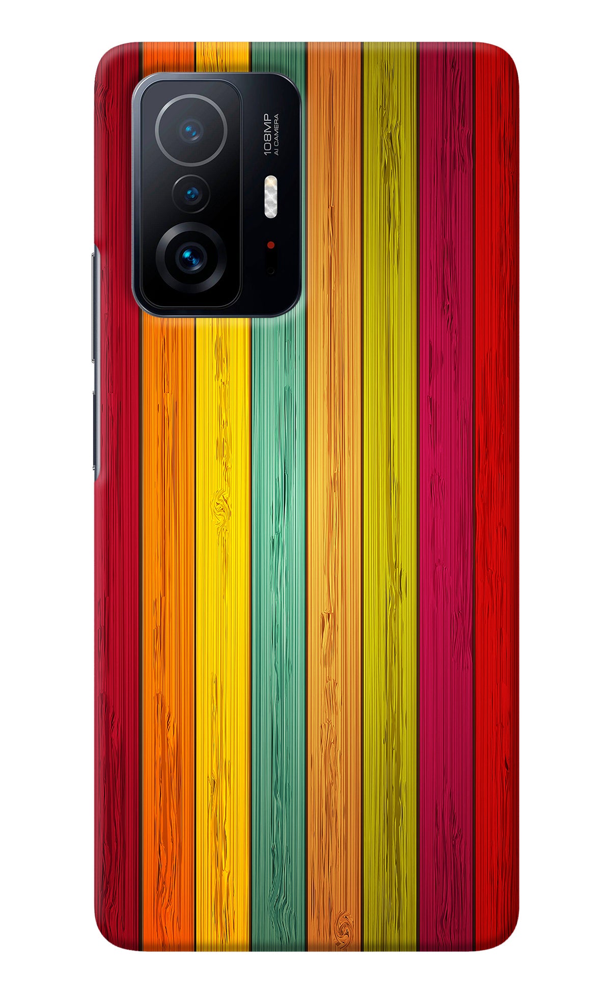 Multicolor Wooden Mi 11T Pro 5G Back Cover