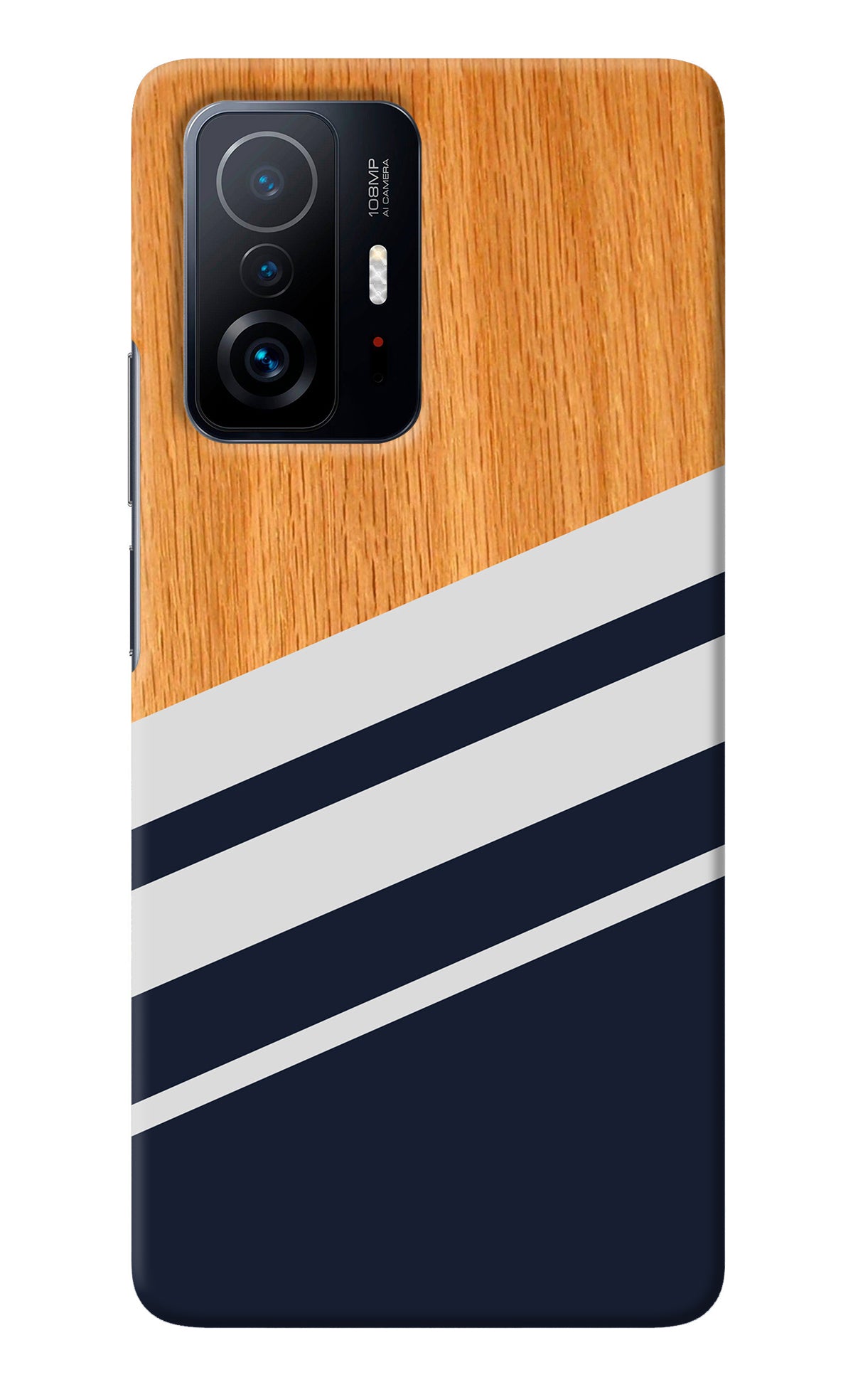 Blue and white wooden Mi 11T Pro 5G Back Cover