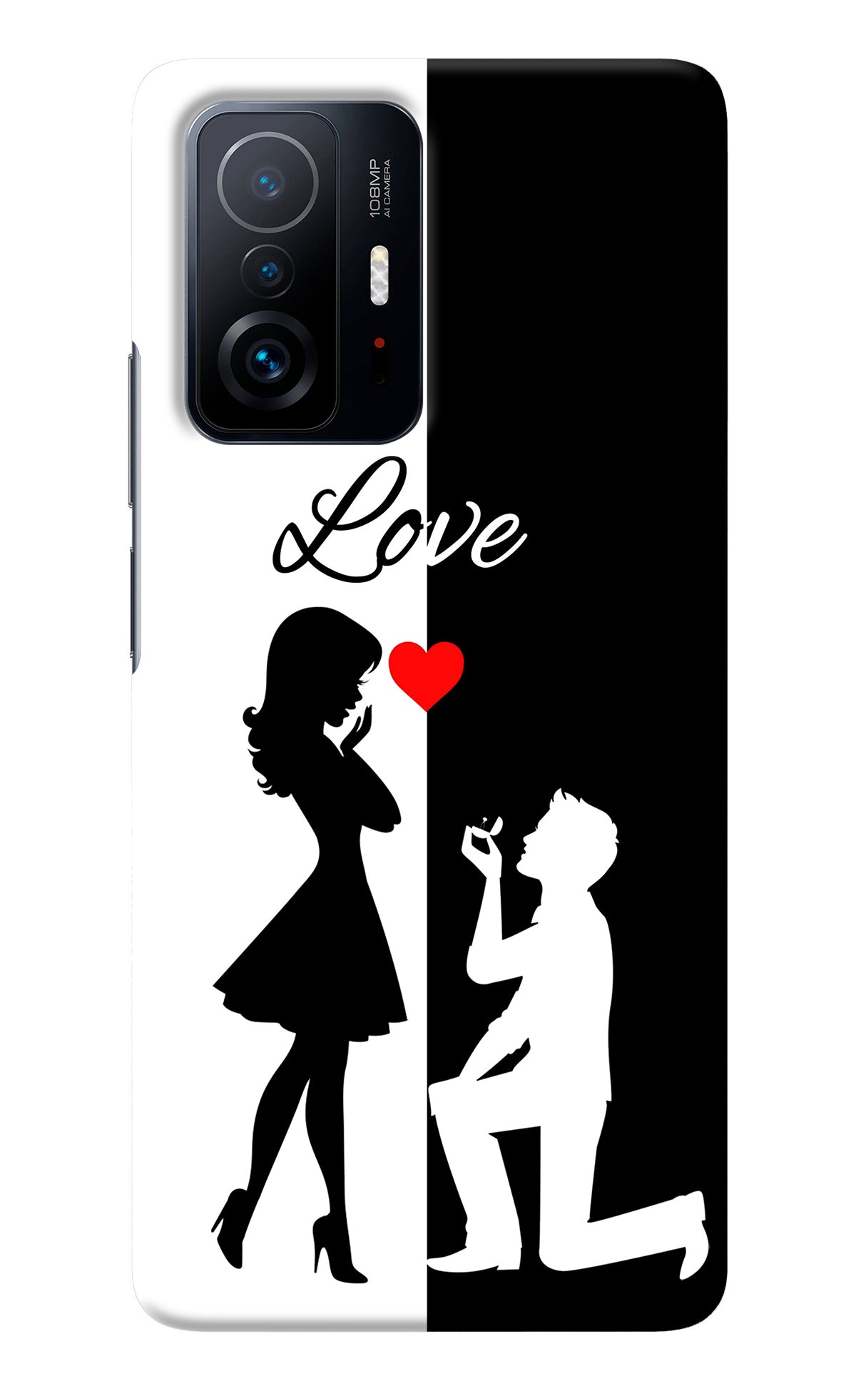 Love Propose Black And White Mi 11T Pro 5G Back Cover