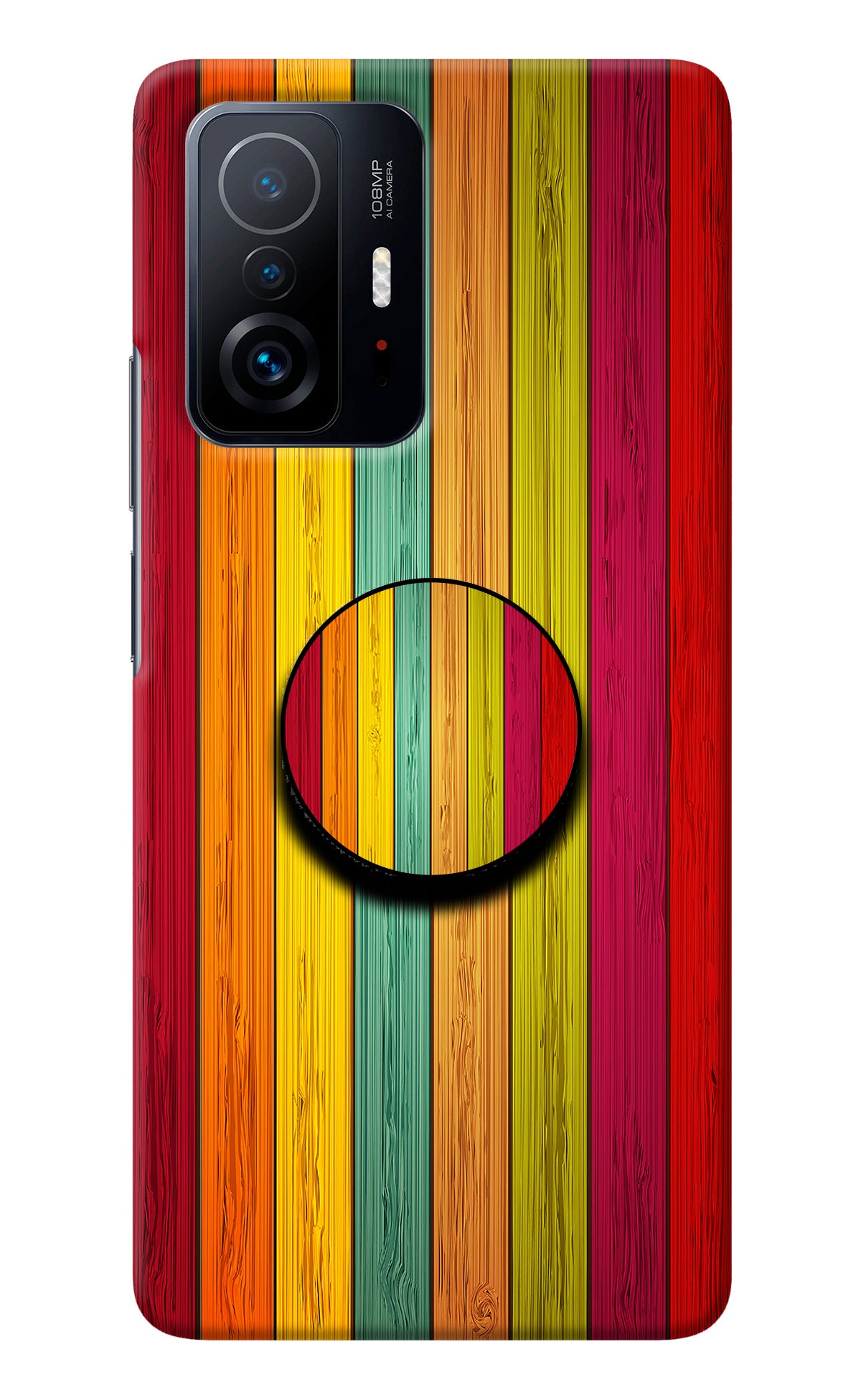 Multicolor Wooden Mi 11T Pro 5G Pop Case