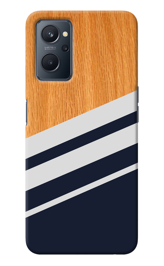 Blue and white wooden Realme 9i 4G Back Cover