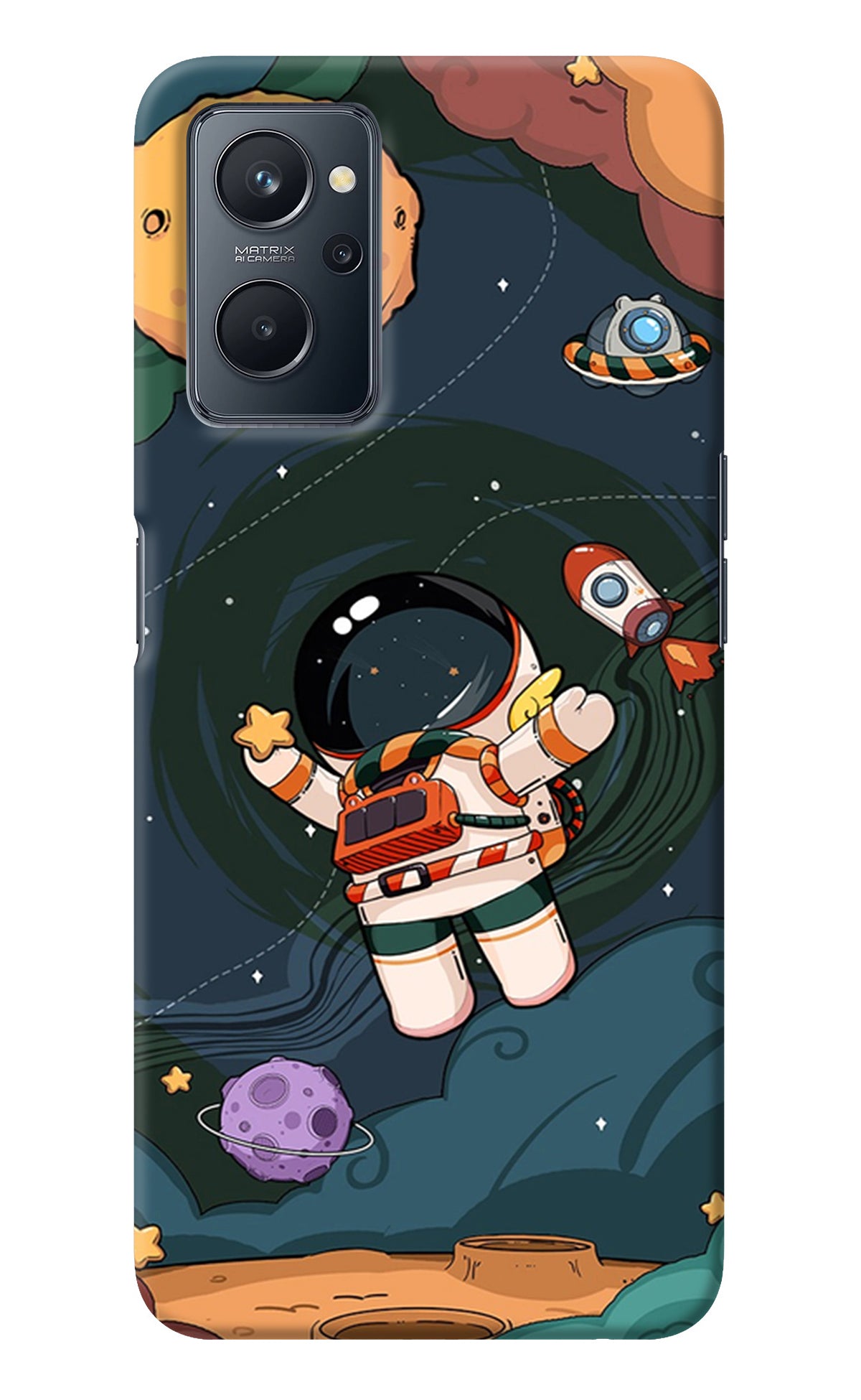 Cartoon Astronaut Realme 9i 4G Back Cover