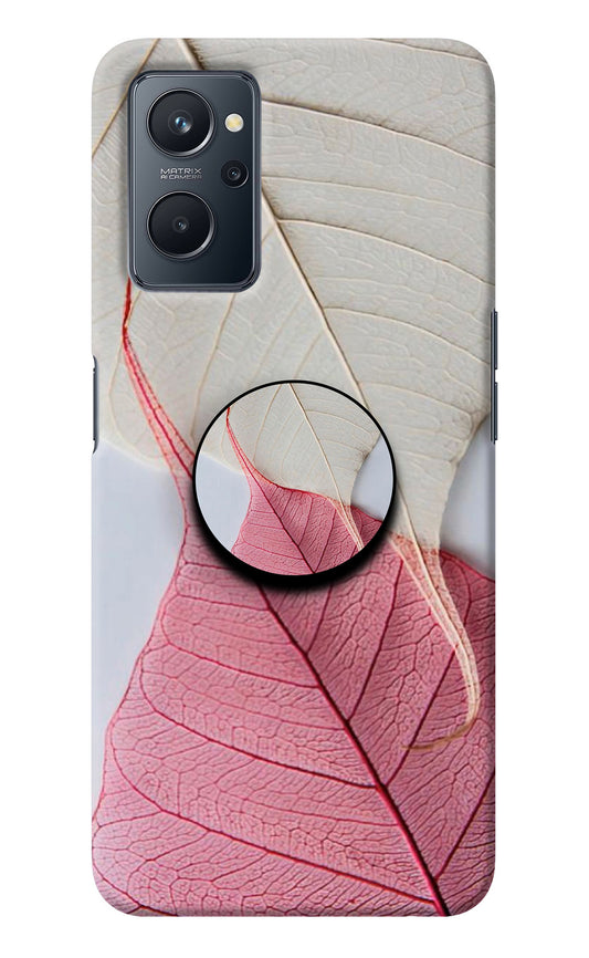 White Pink Leaf Realme 9i 4G Pop Case