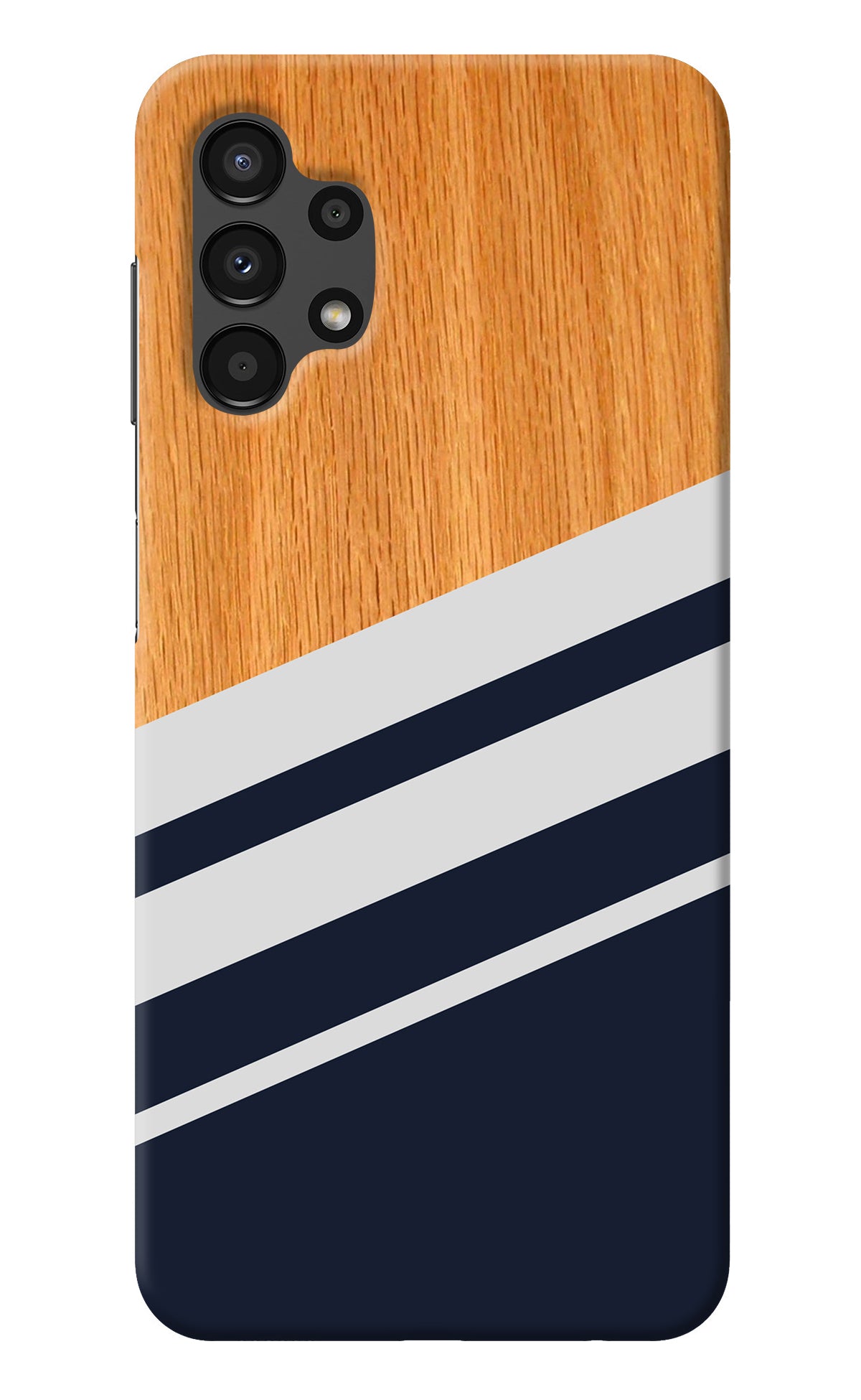 Blue and white wooden Samsung A13 4G Back Cover