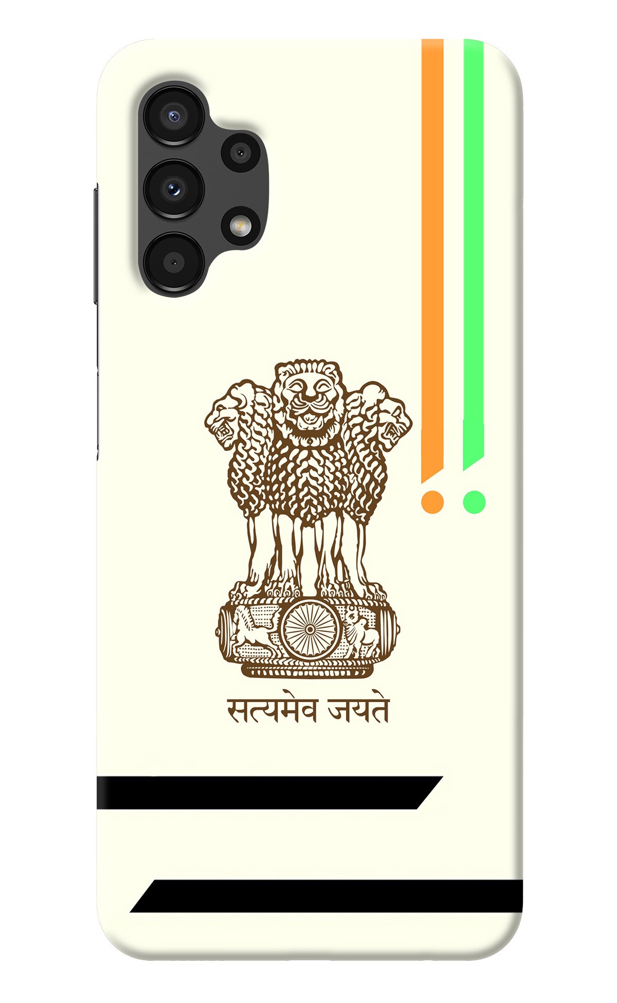 Satyamev Jayate Brown Logo Samsung A13 4G Back Cover