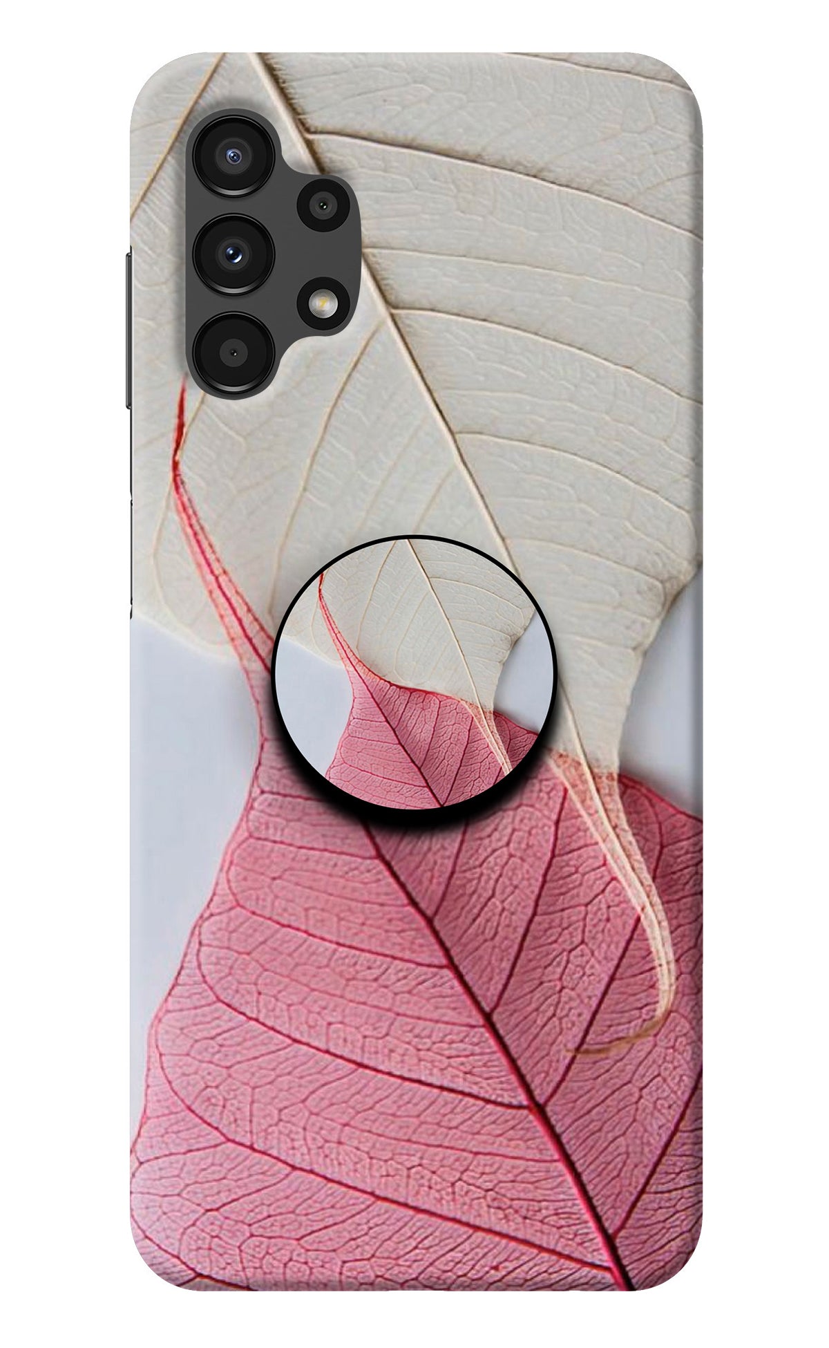 White Pink Leaf Samsung A13 4G Pop Case