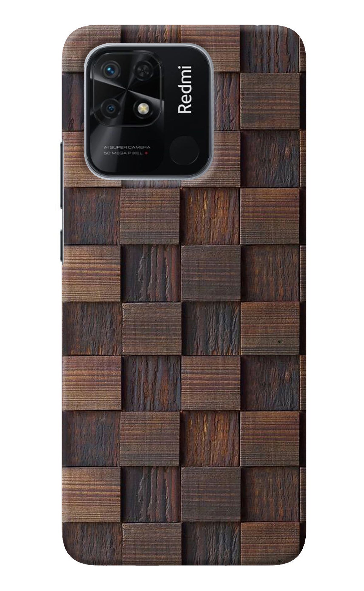 Wooden Cube Design Redmi 10/10 Power Back Cover