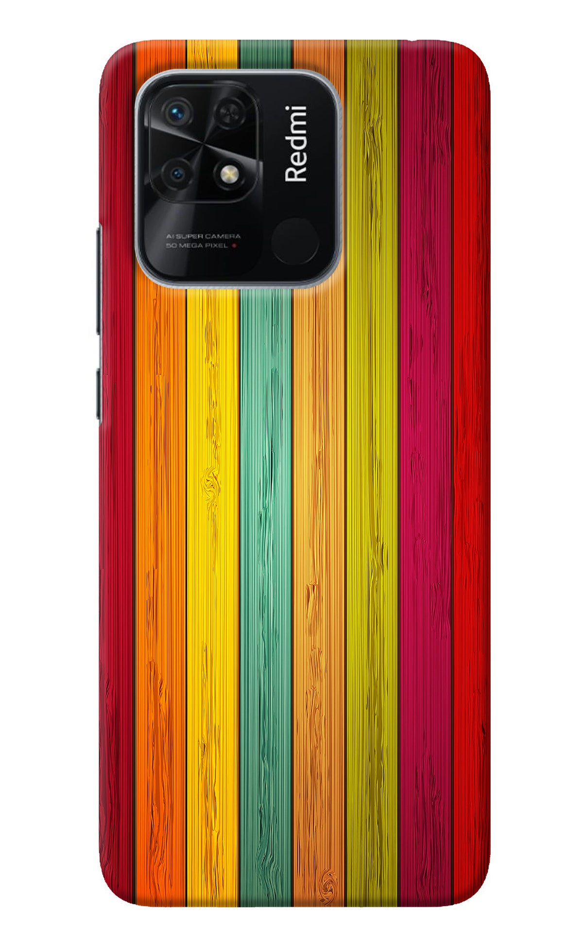 Multicolor Wooden Redmi 10/10 Power Back Cover