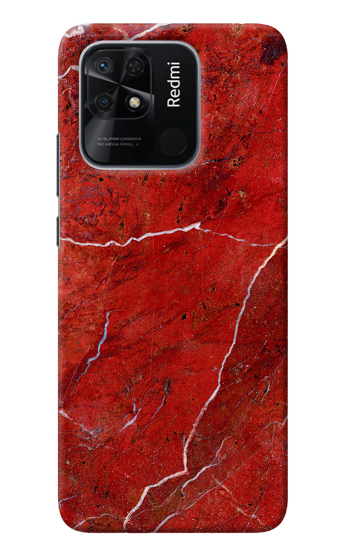 Red Marble Design Redmi 10/10 Power Back Cover