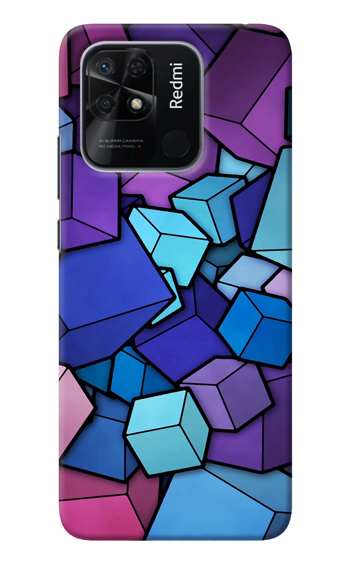 Cubic Abstract Redmi 10/10 Power Back Cover