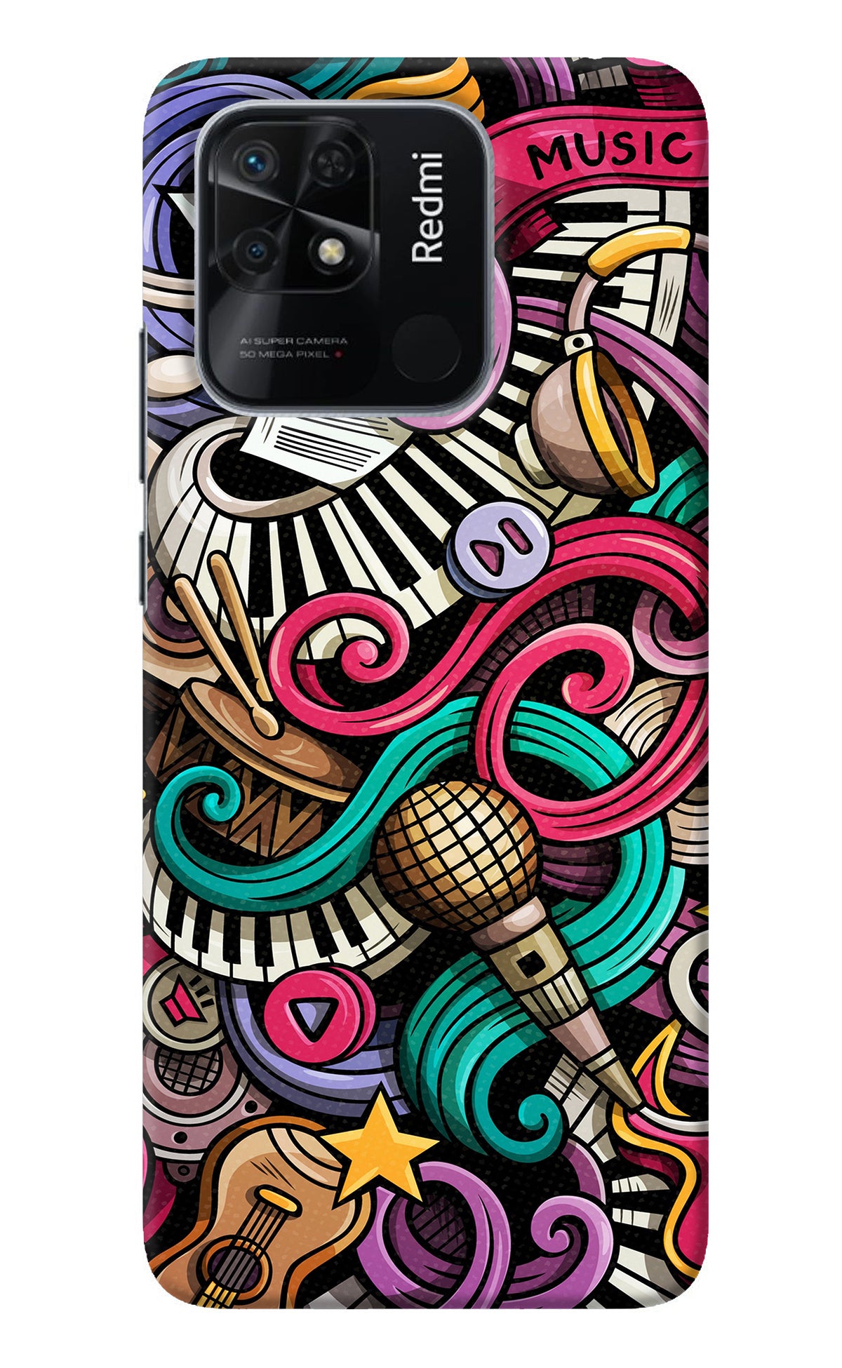 Music Abstract Redmi 10/10 Power Back Cover