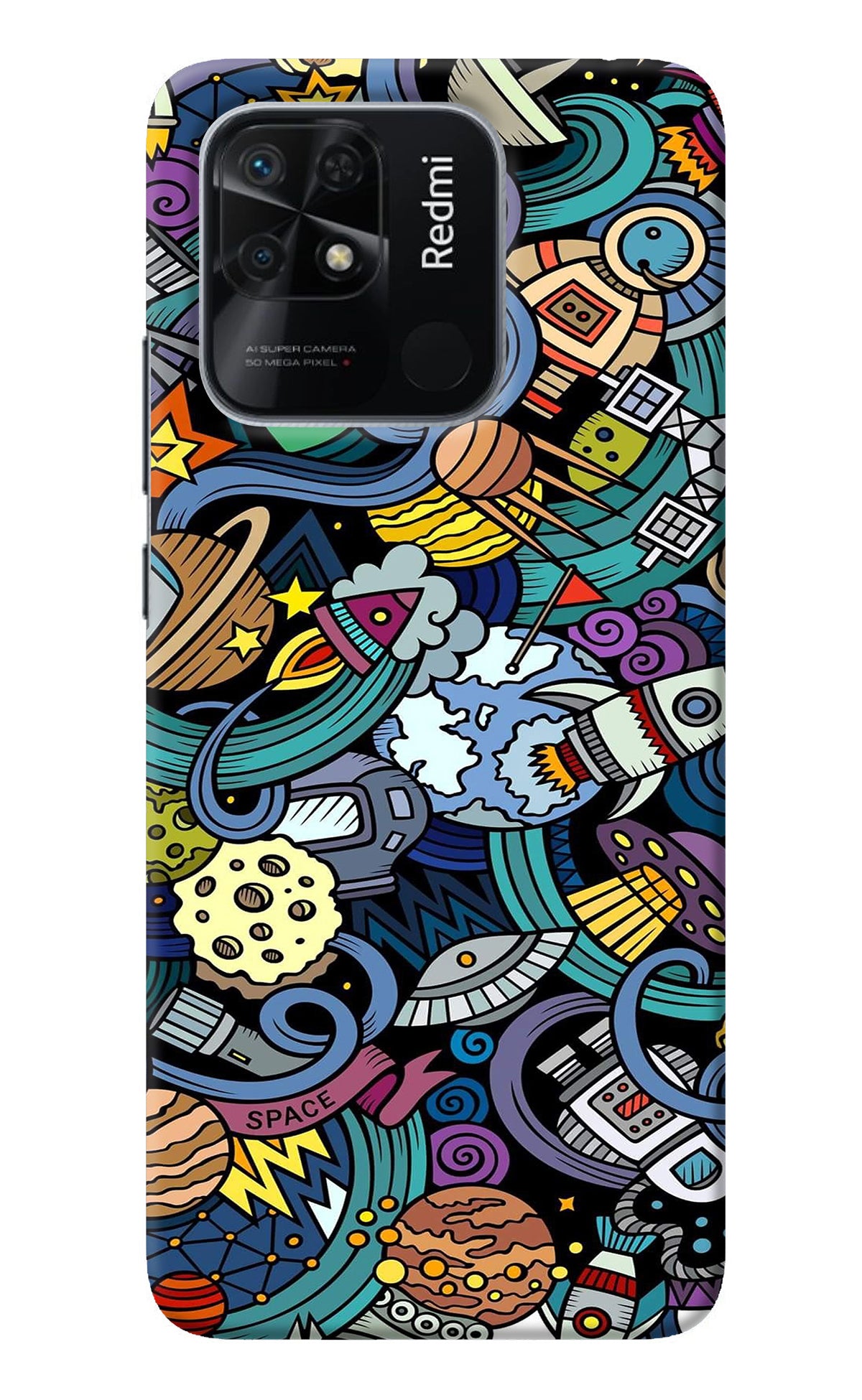 Space Abstract Redmi 10/10 Power Back Cover