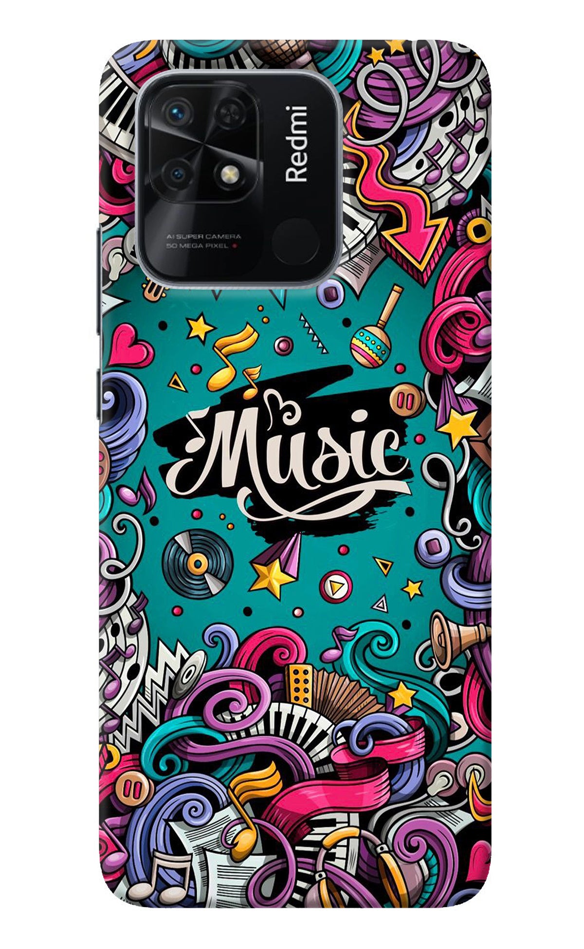 Music Graffiti Redmi 10/10 Power Back Cover