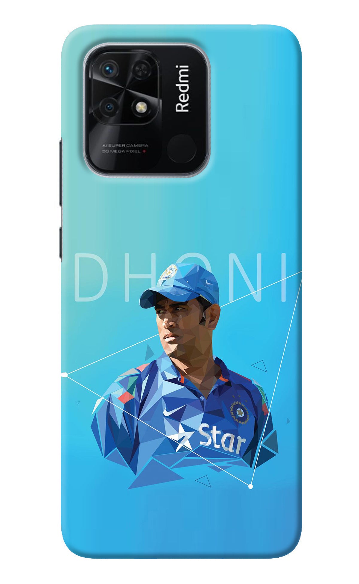 Dhoni Artwork Redmi 10/10 Power Back Cover