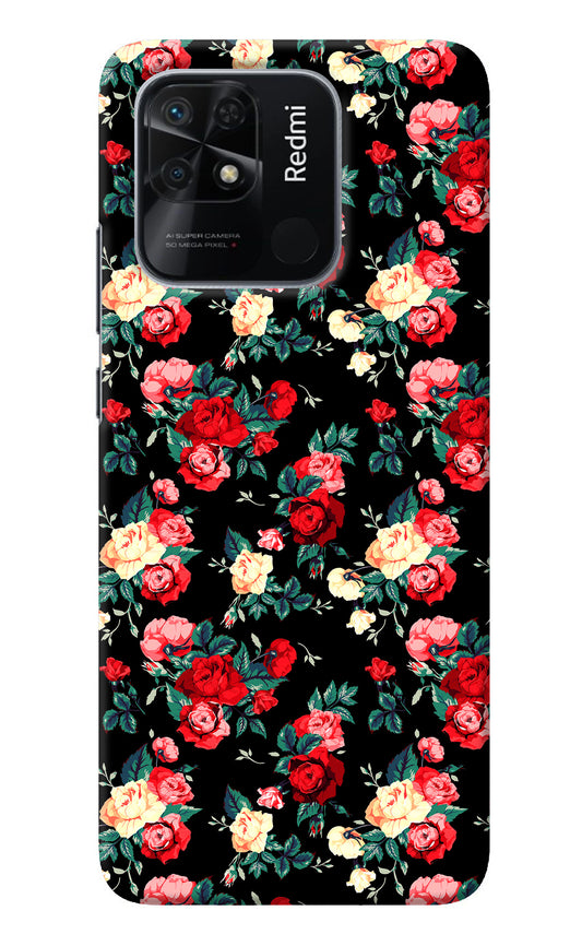 Rose Pattern Redmi 10/10 Power Back Cover