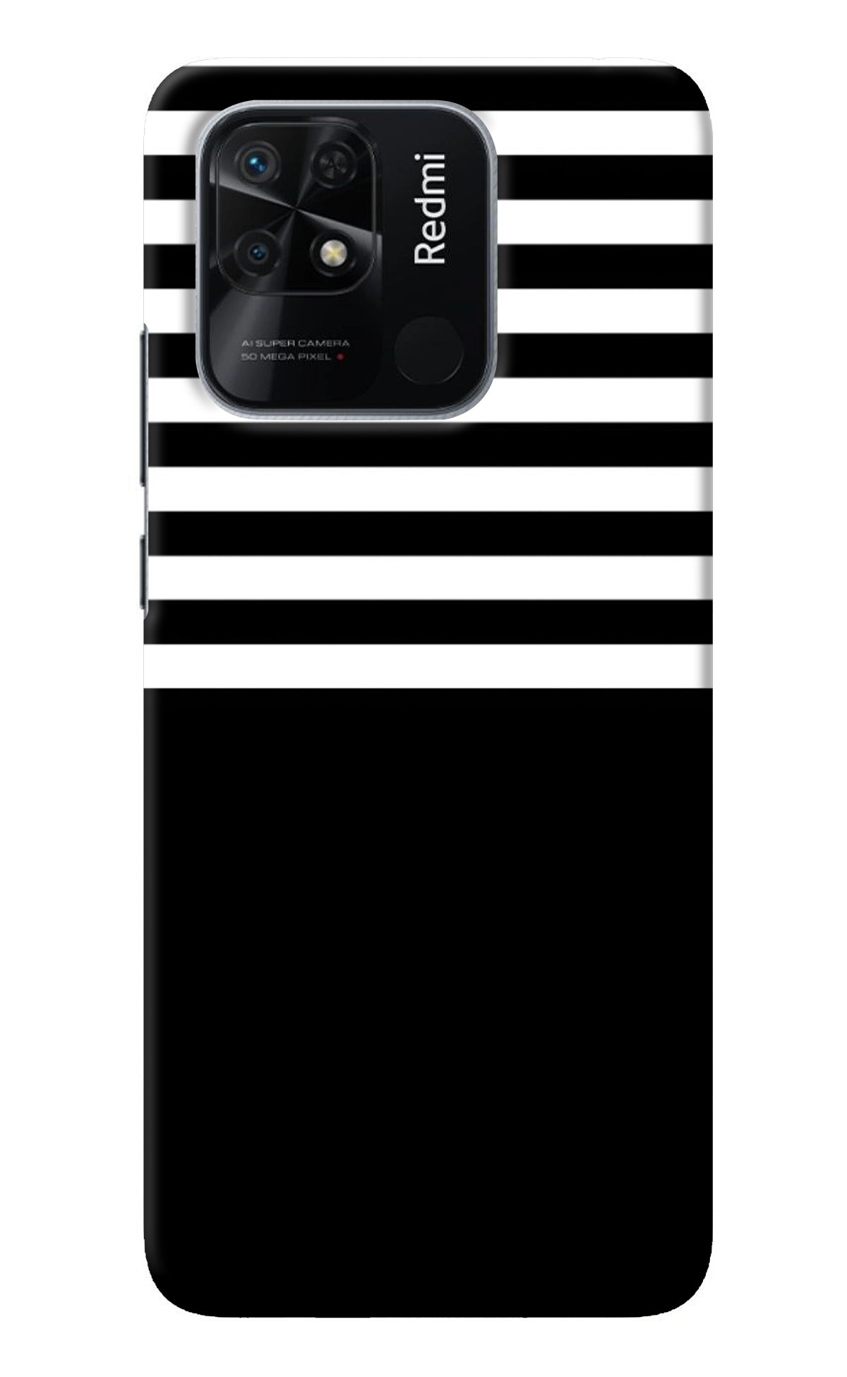 Black and White Print Redmi 10/10 Power Back Cover