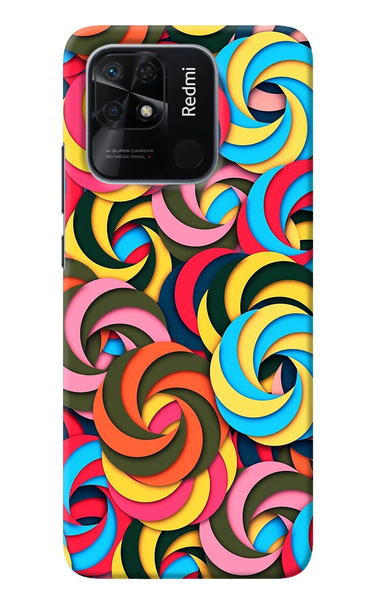 Spiral Pattern Redmi 10/10 Power Back Cover