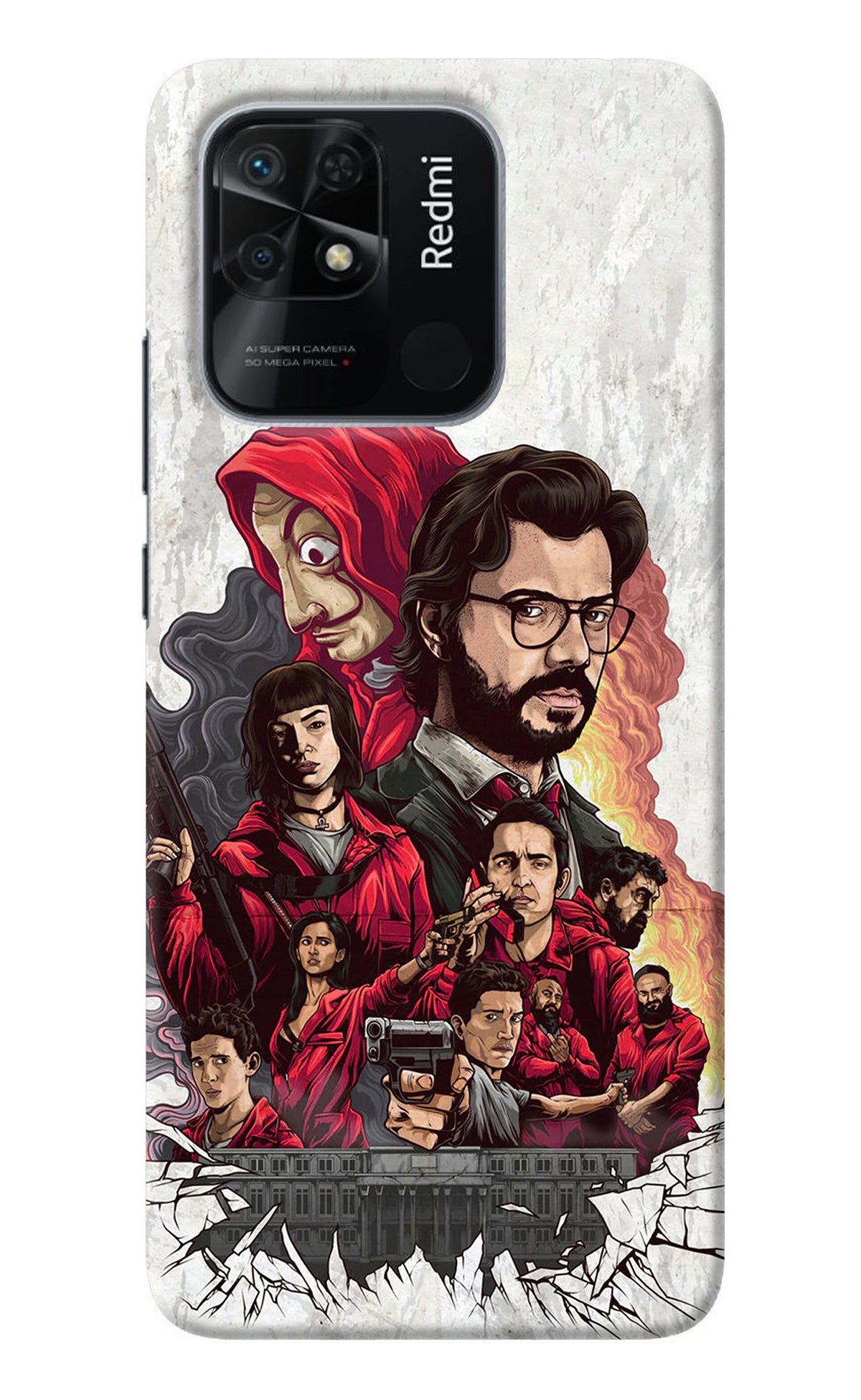 Money Heist Artwork Redmi 10/10 Power Back Cover