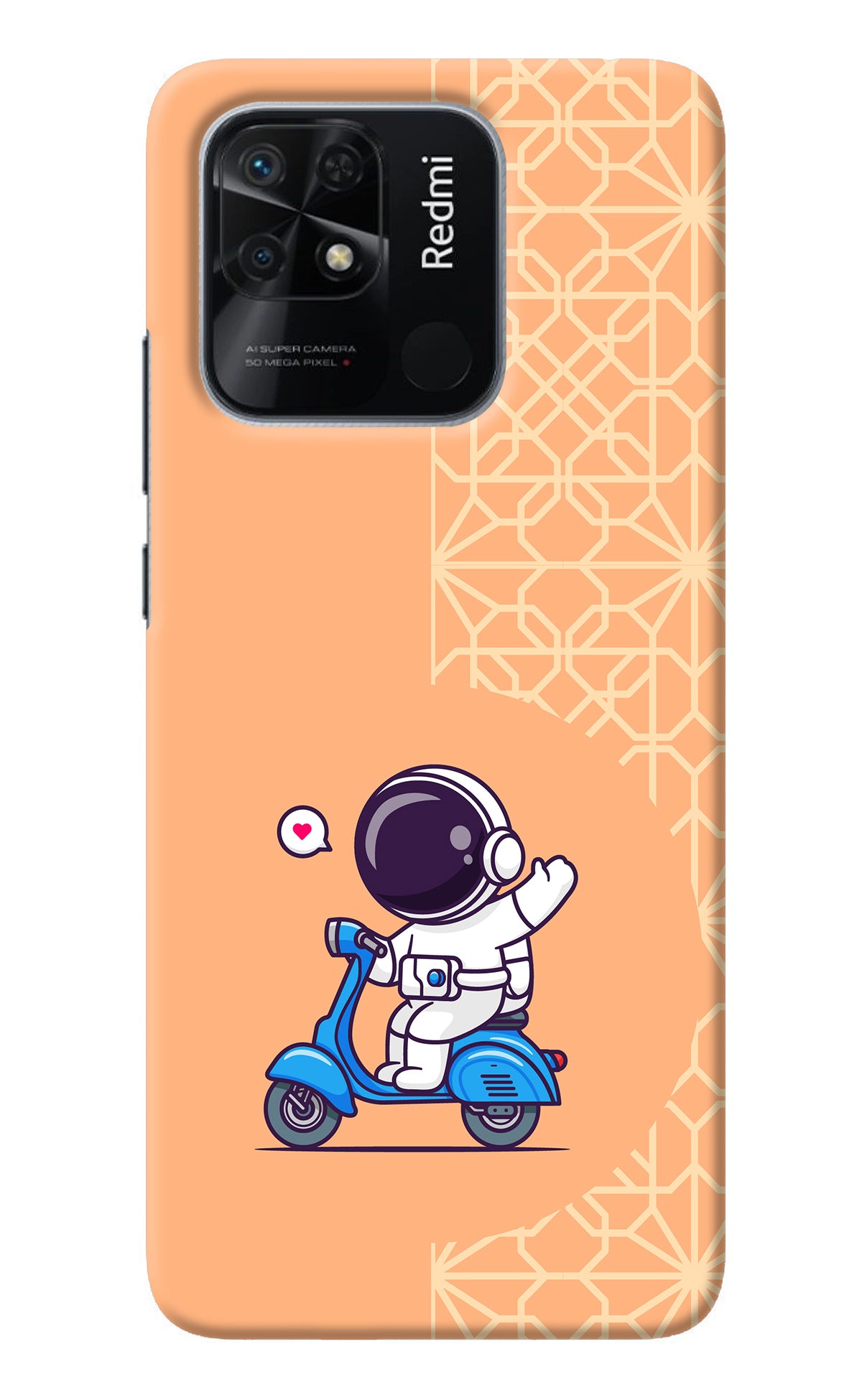 Cute Astronaut Riding Redmi 10/10 Power Back Cover