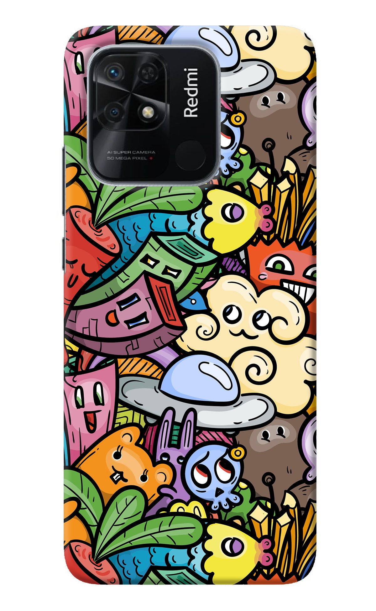 Veggie Doodle Redmi 10/10 Power Back Cover