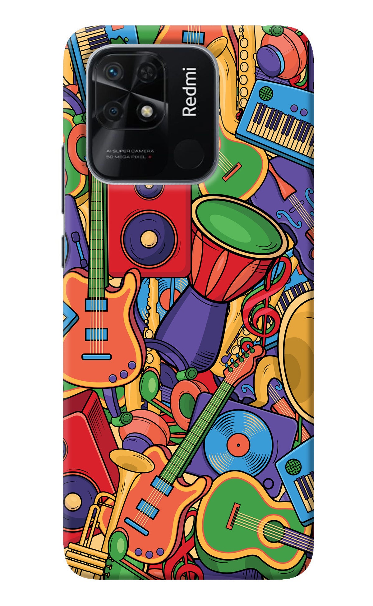 Music Instrument Doodle Redmi 10/10 Power Back Cover