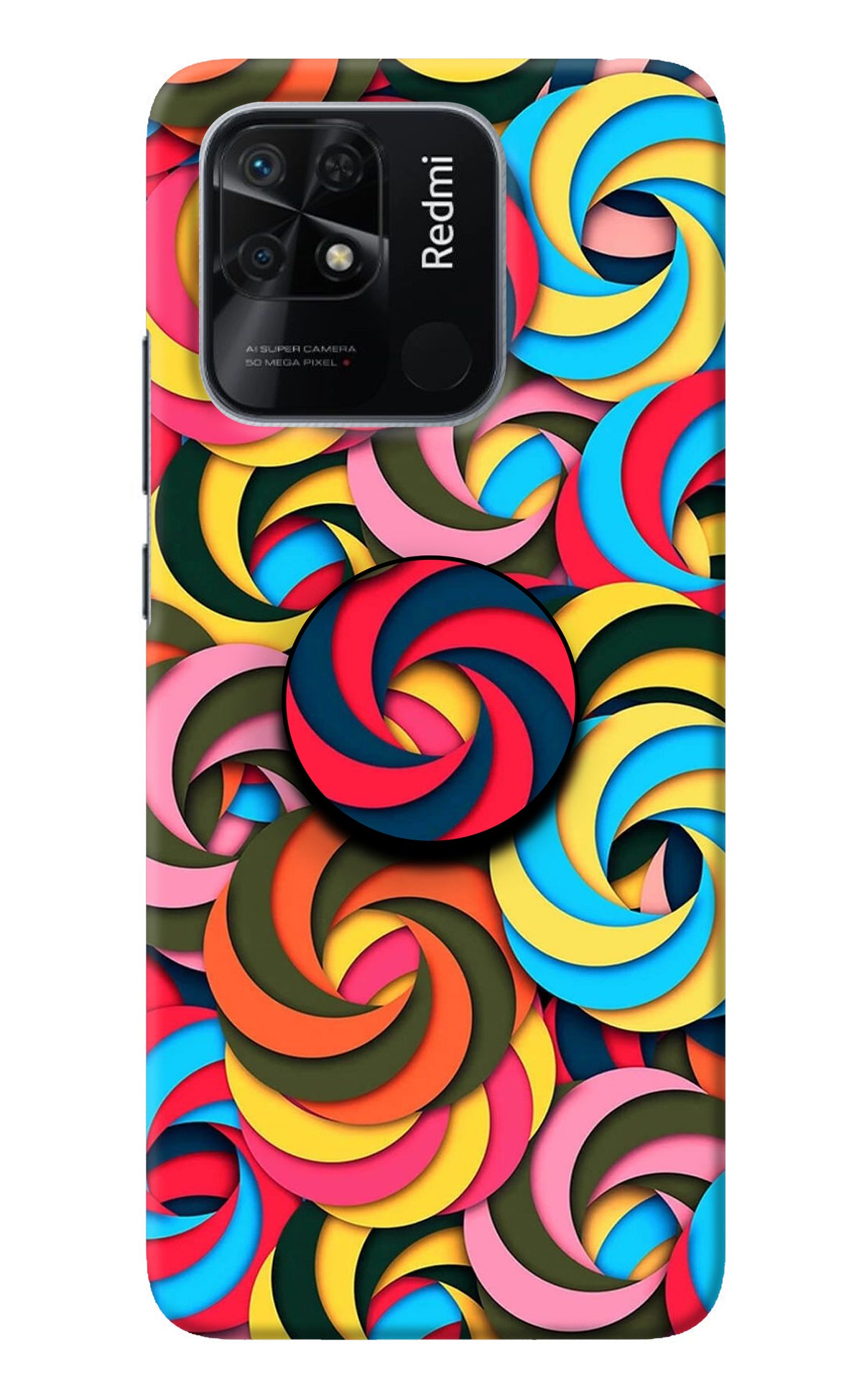 Spiral Pattern Redmi 10/10 Power Pop Case