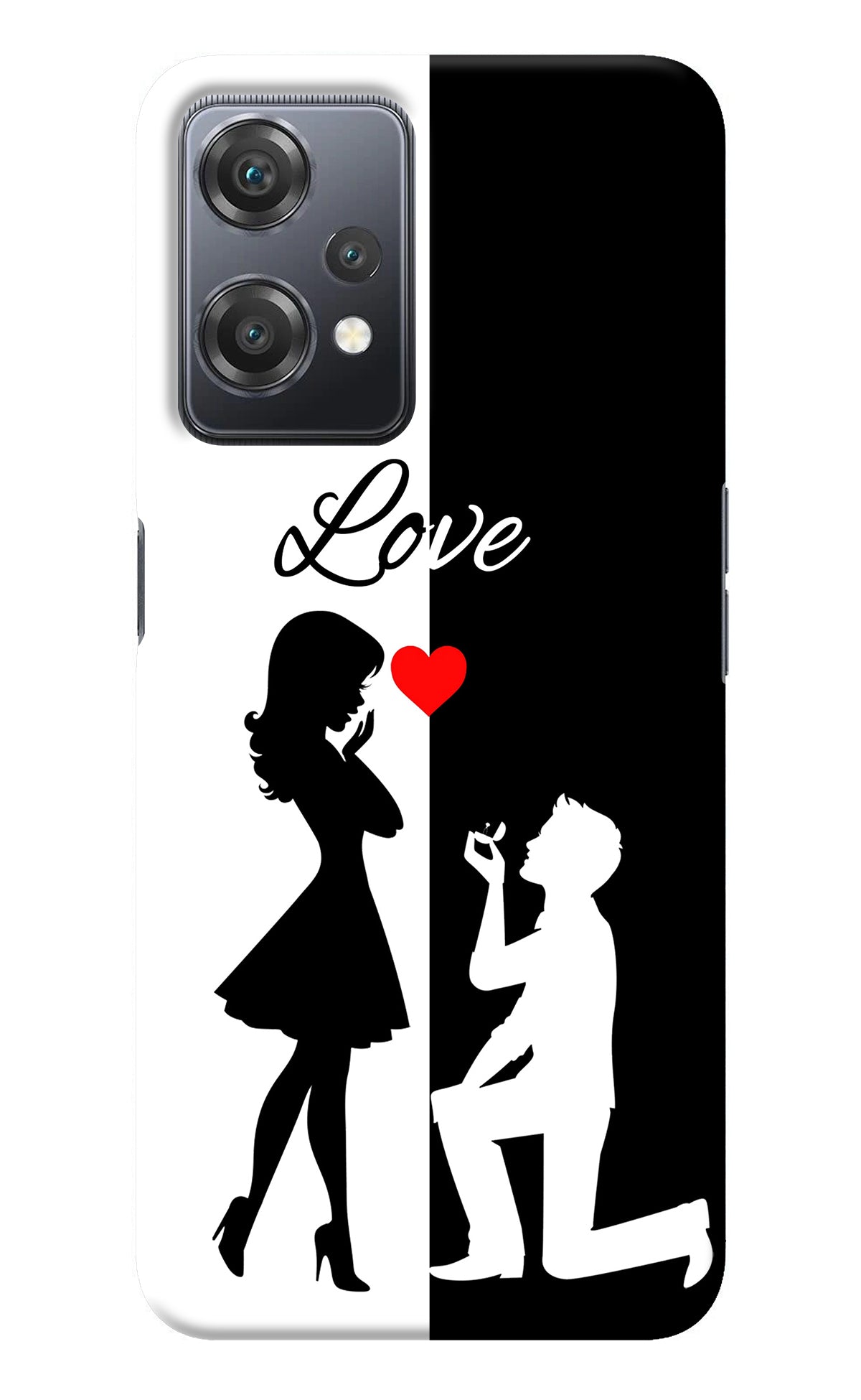 Love Propose Black And White OnePlus Nord CE 2 Lite 5G Back Cover