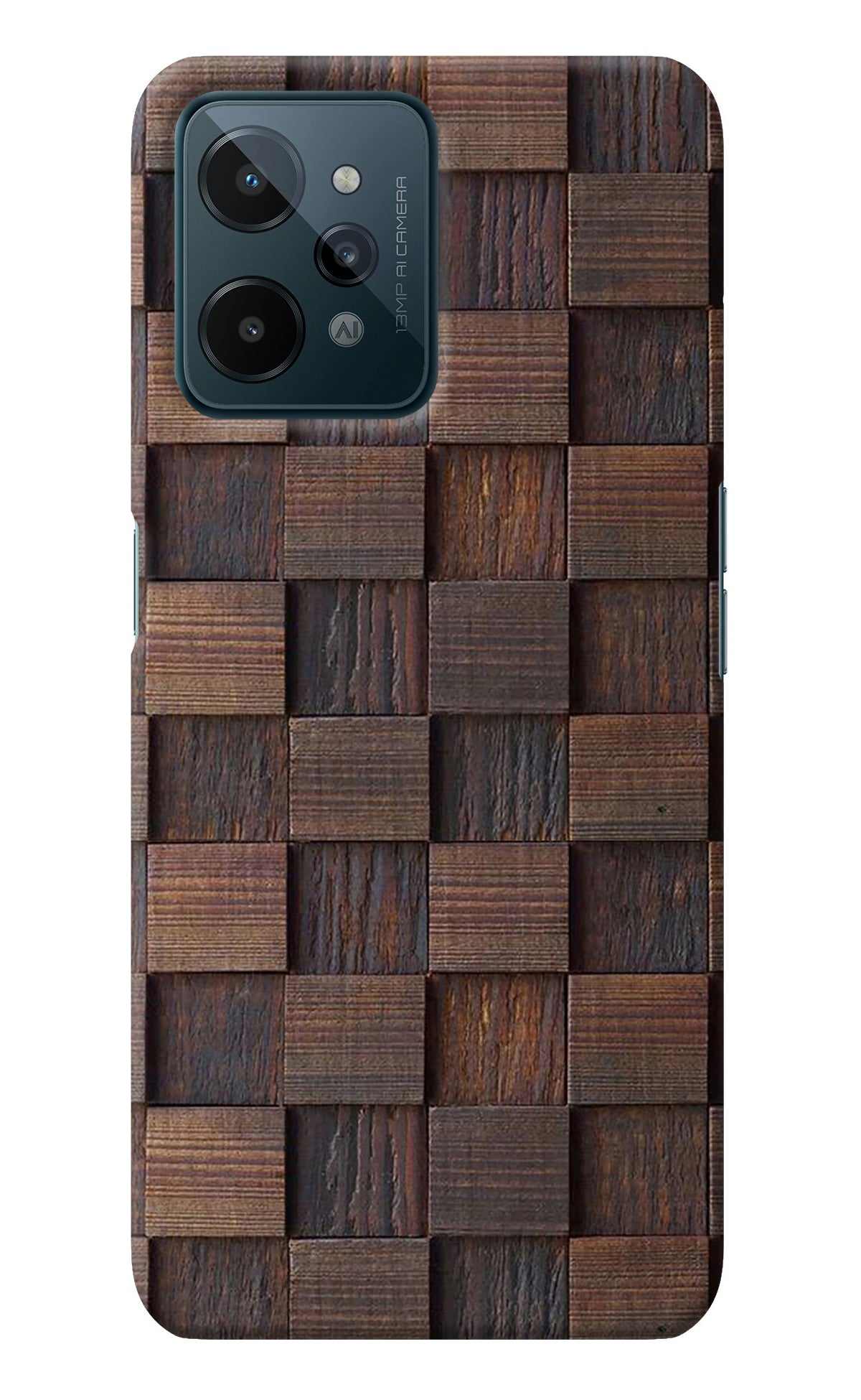 Wooden Cube Design Realme C31 Back Cover