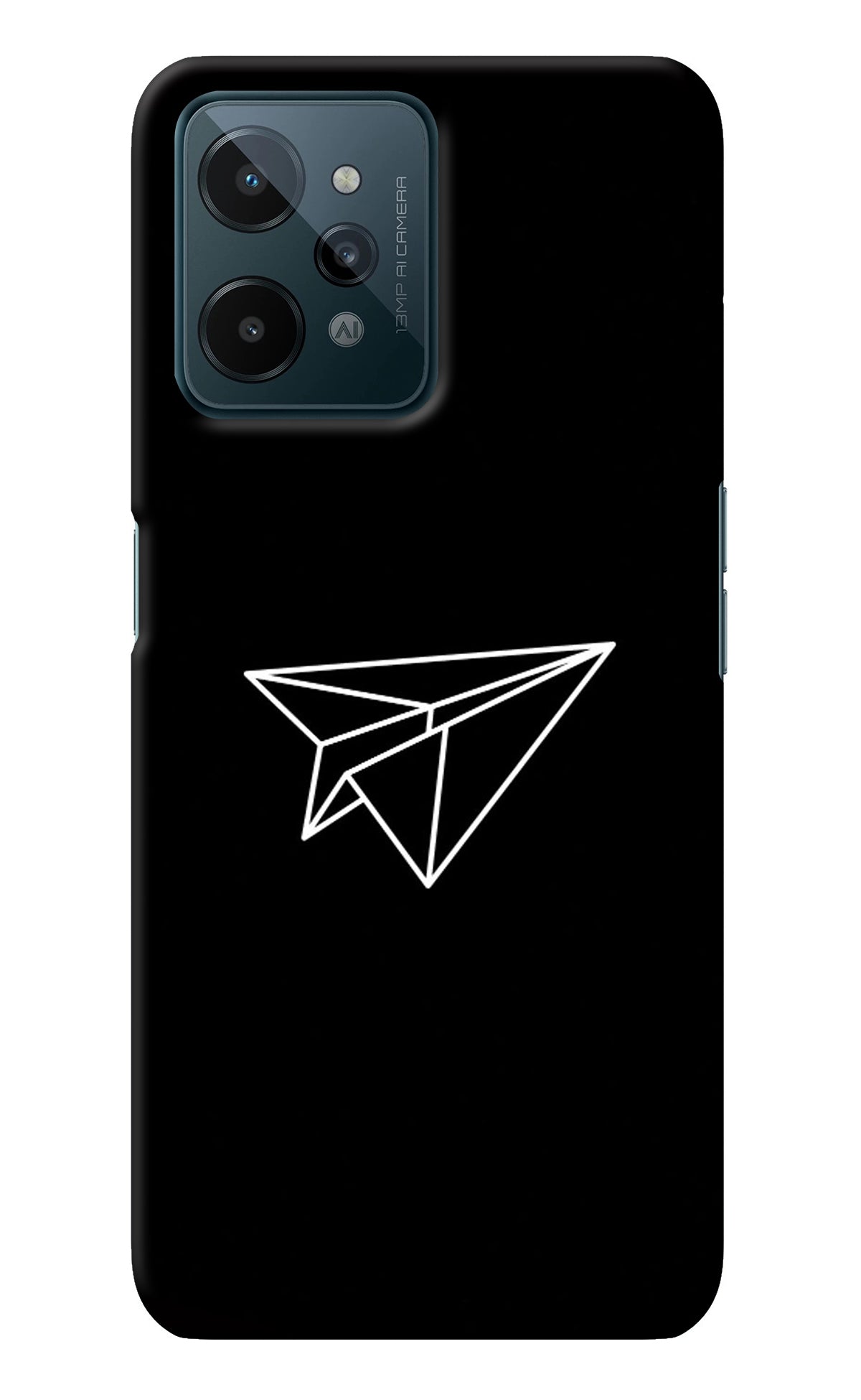 Paper Plane White Realme C31 Back Cover