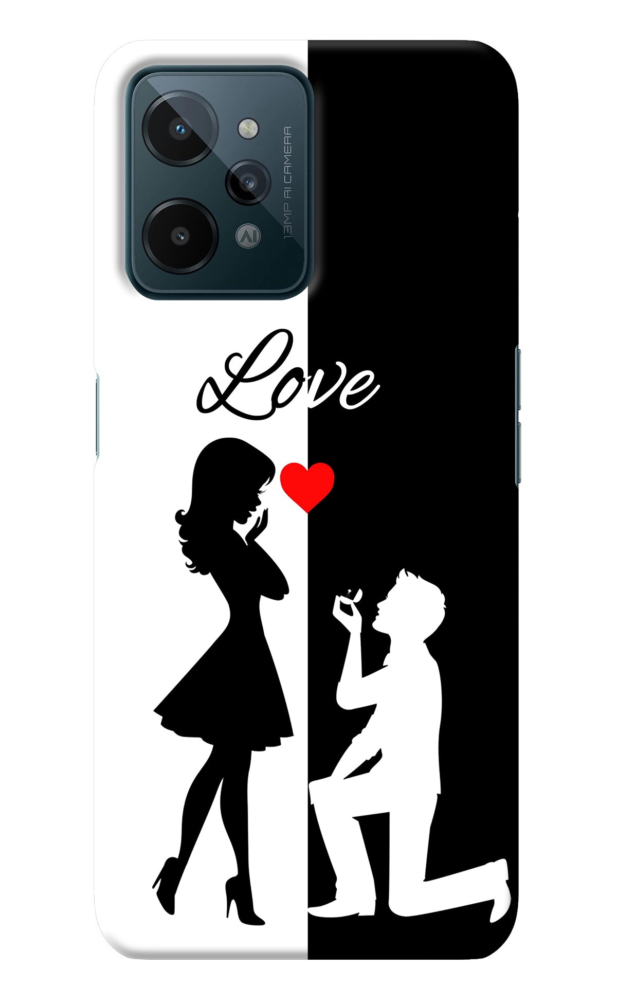 Love Propose Black And White Realme C31 Back Cover