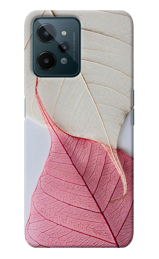 White Pink Leaf Realme C31 Back Cover