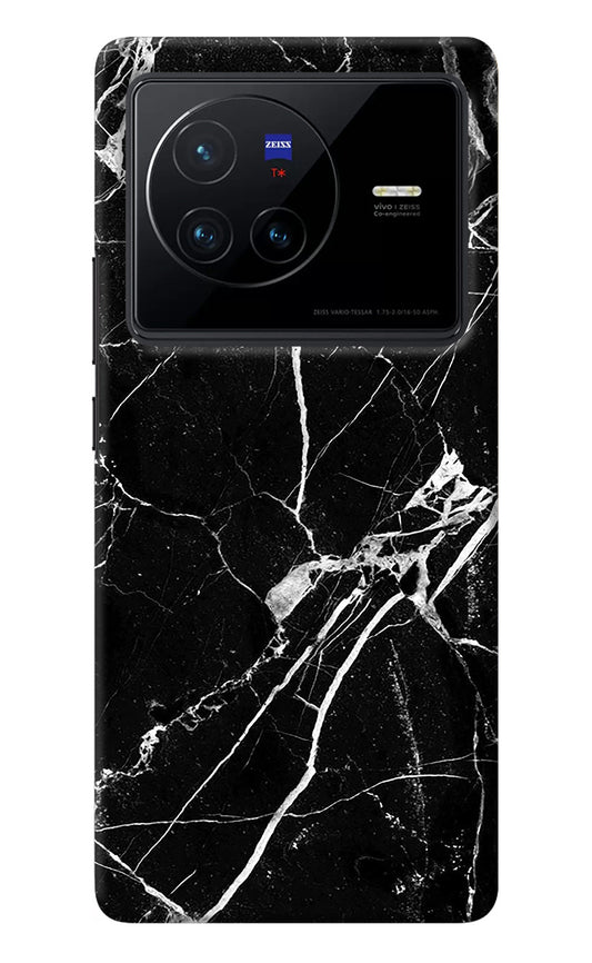 Black Marble Pattern Vivo X80 Back Cover