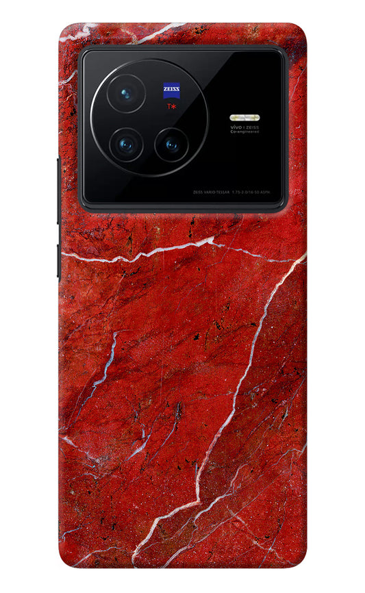 Red Marble Design Vivo X80 Back Cover