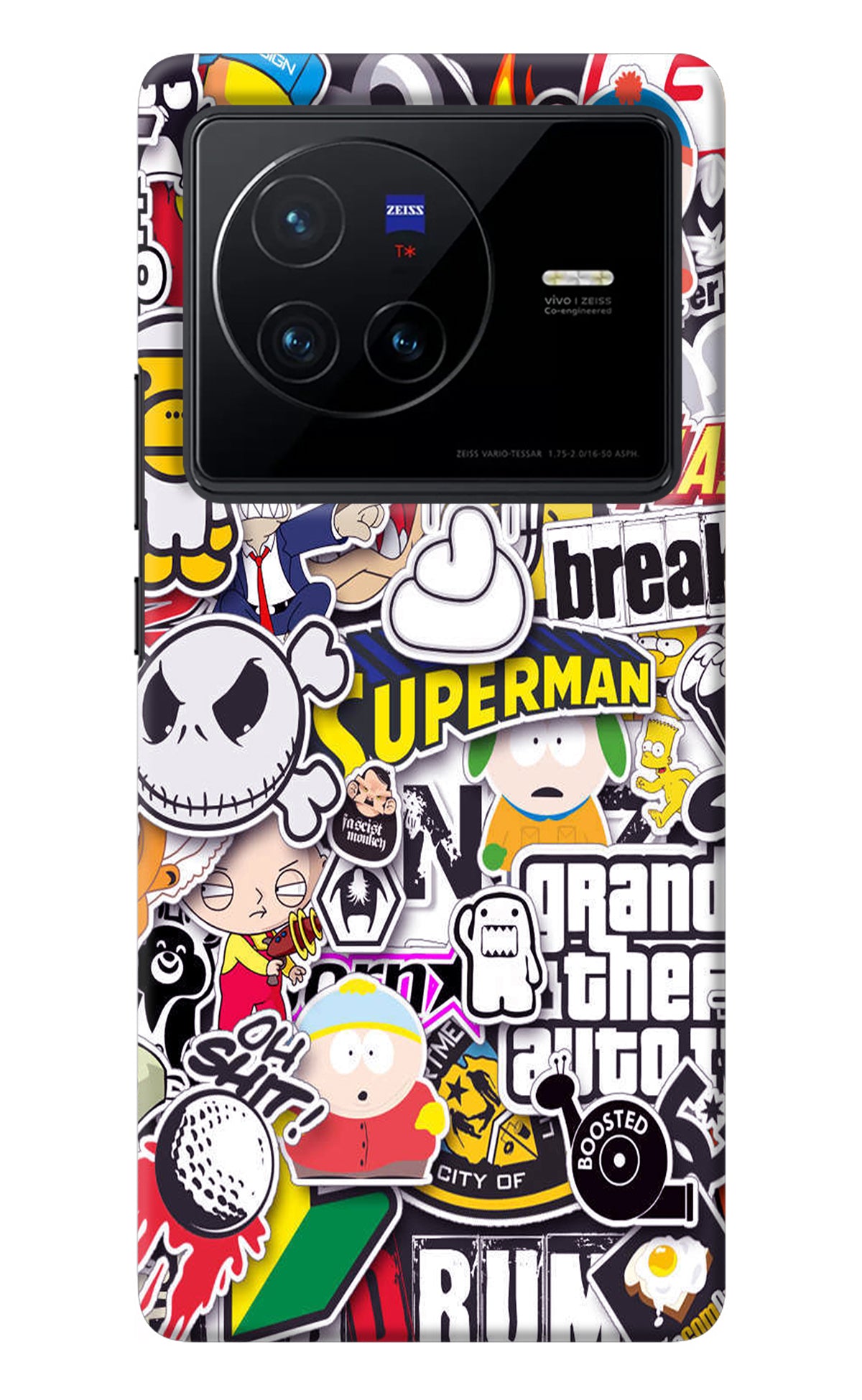 Sticker Bomb Vivo X80 Back Cover