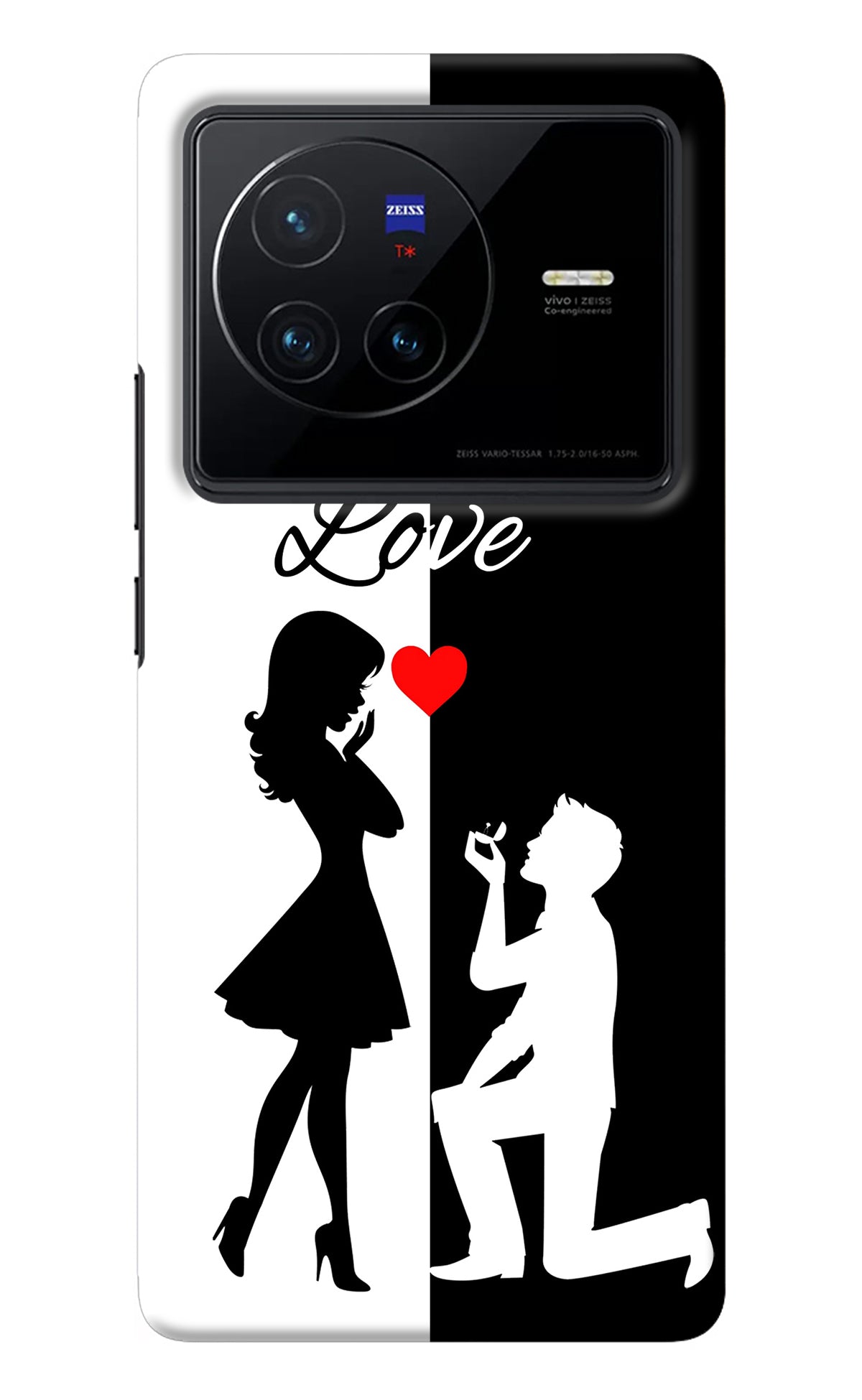 Love Propose Black And White Vivo X80 Back Cover