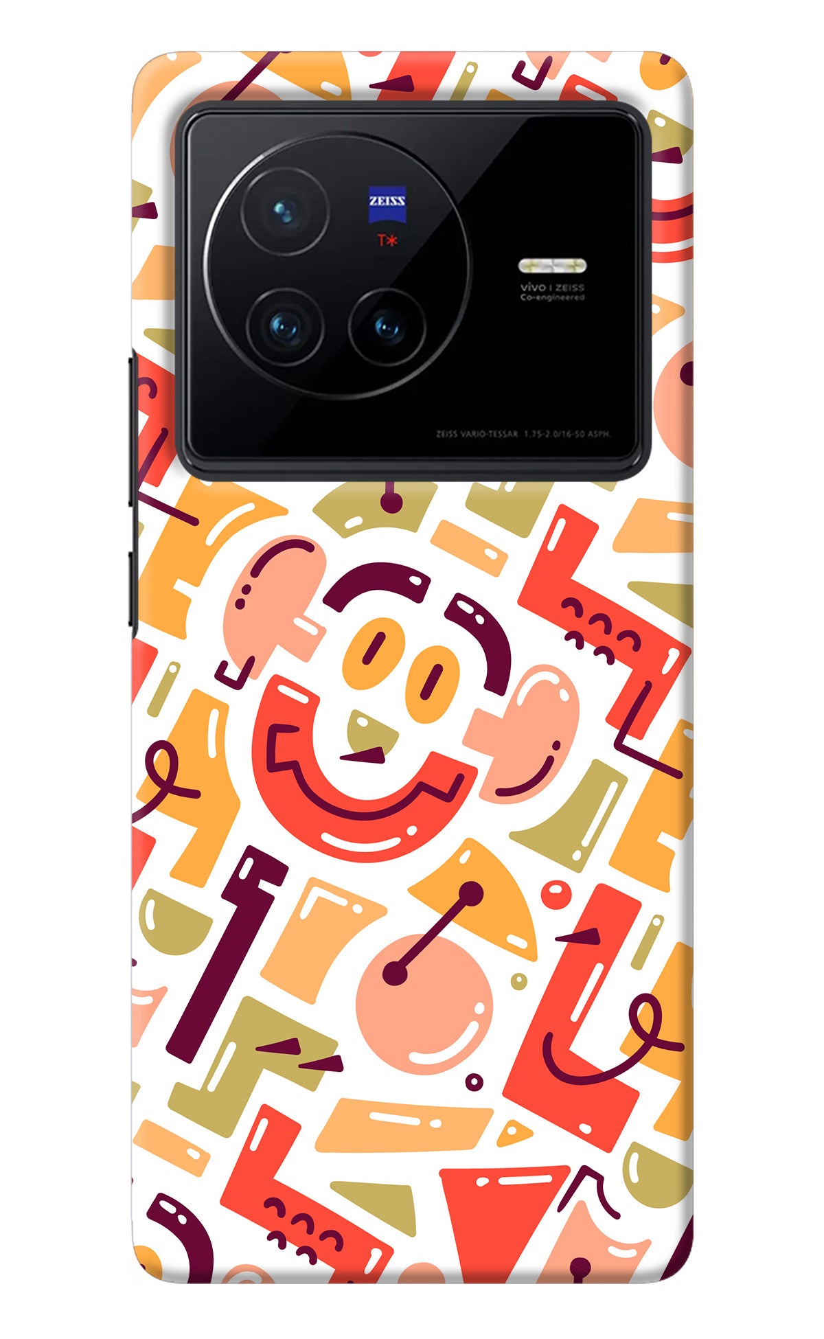 Doodle Pattern Vivo X80 Back Cover