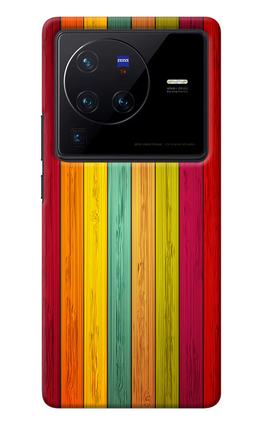 Multicolor Wooden Vivo X80 Pro Back Cover