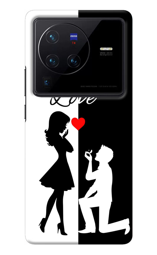 Love Propose Black And White Vivo X80 Pro Back Cover