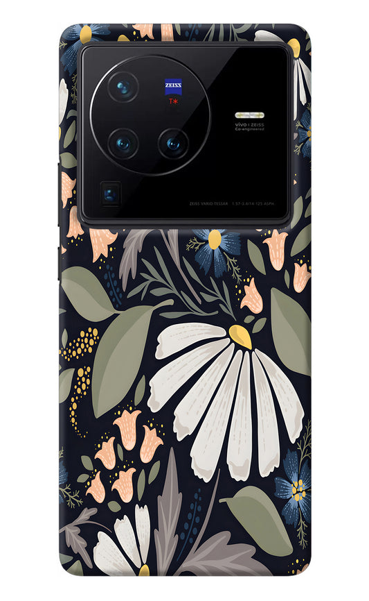 Flowers Art Vivo X80 Pro Back Cover