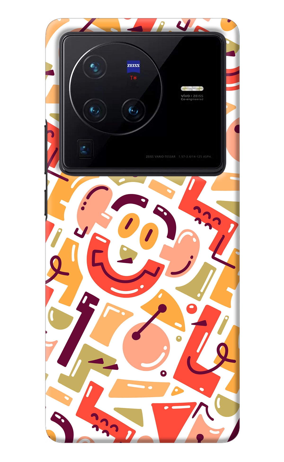 Doodle Pattern Vivo X80 Pro Back Cover