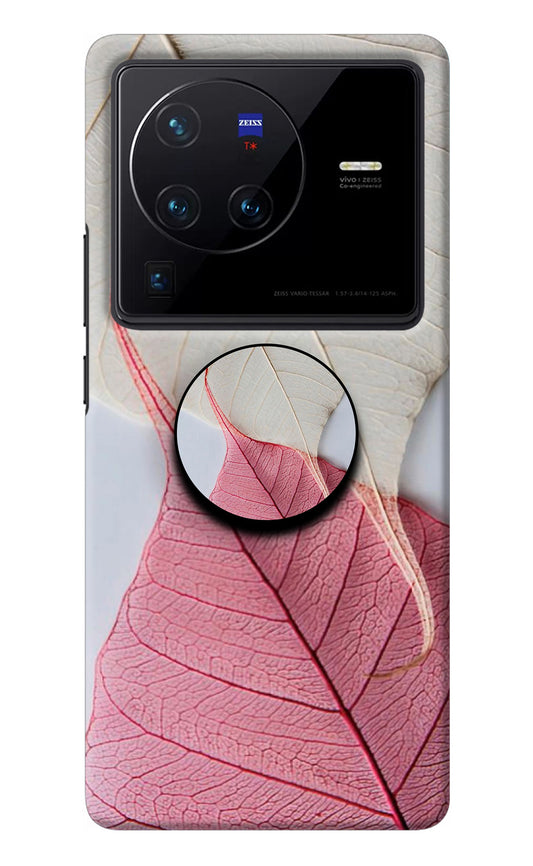 White Pink Leaf Vivo X80 Pro Pop Case