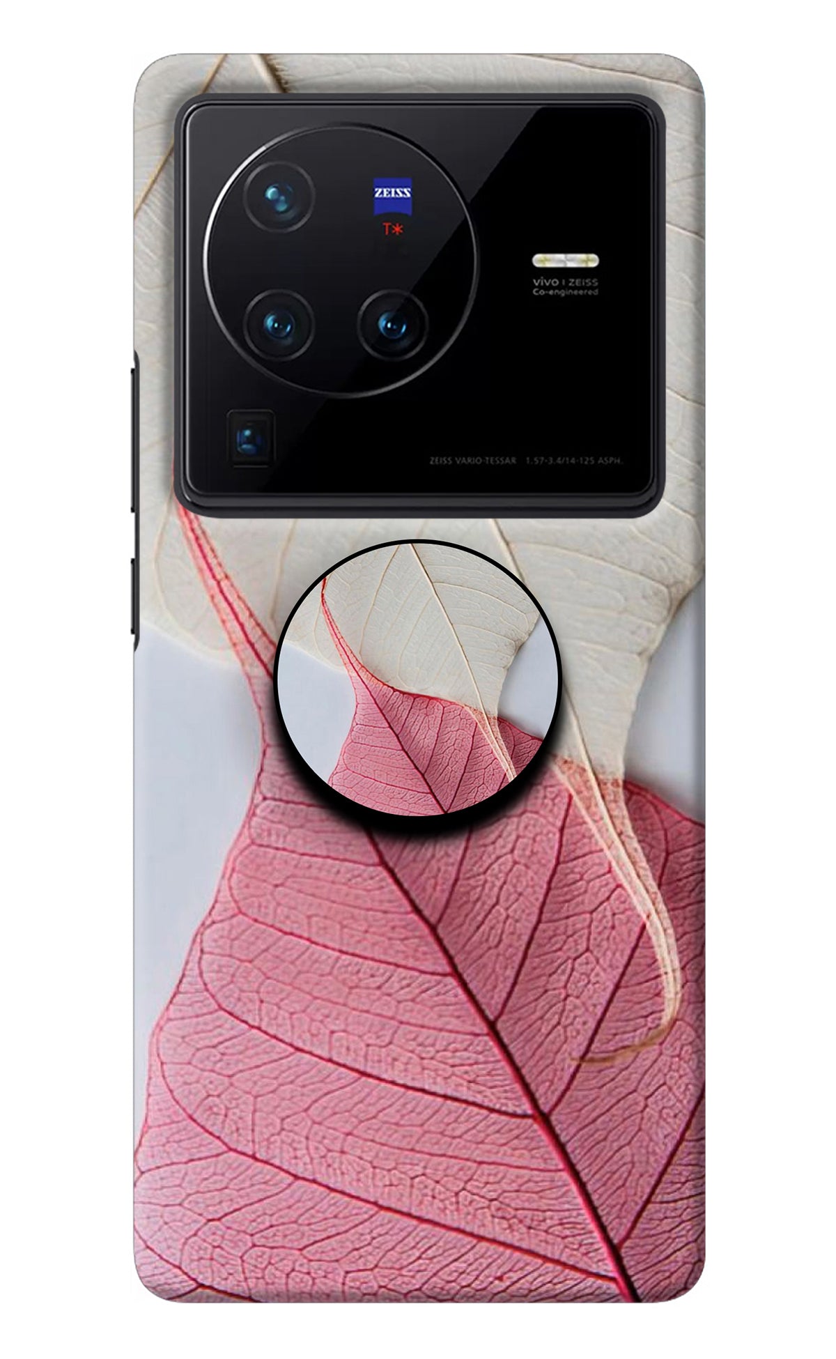 White Pink Leaf Vivo X80 Pro Pop Case
